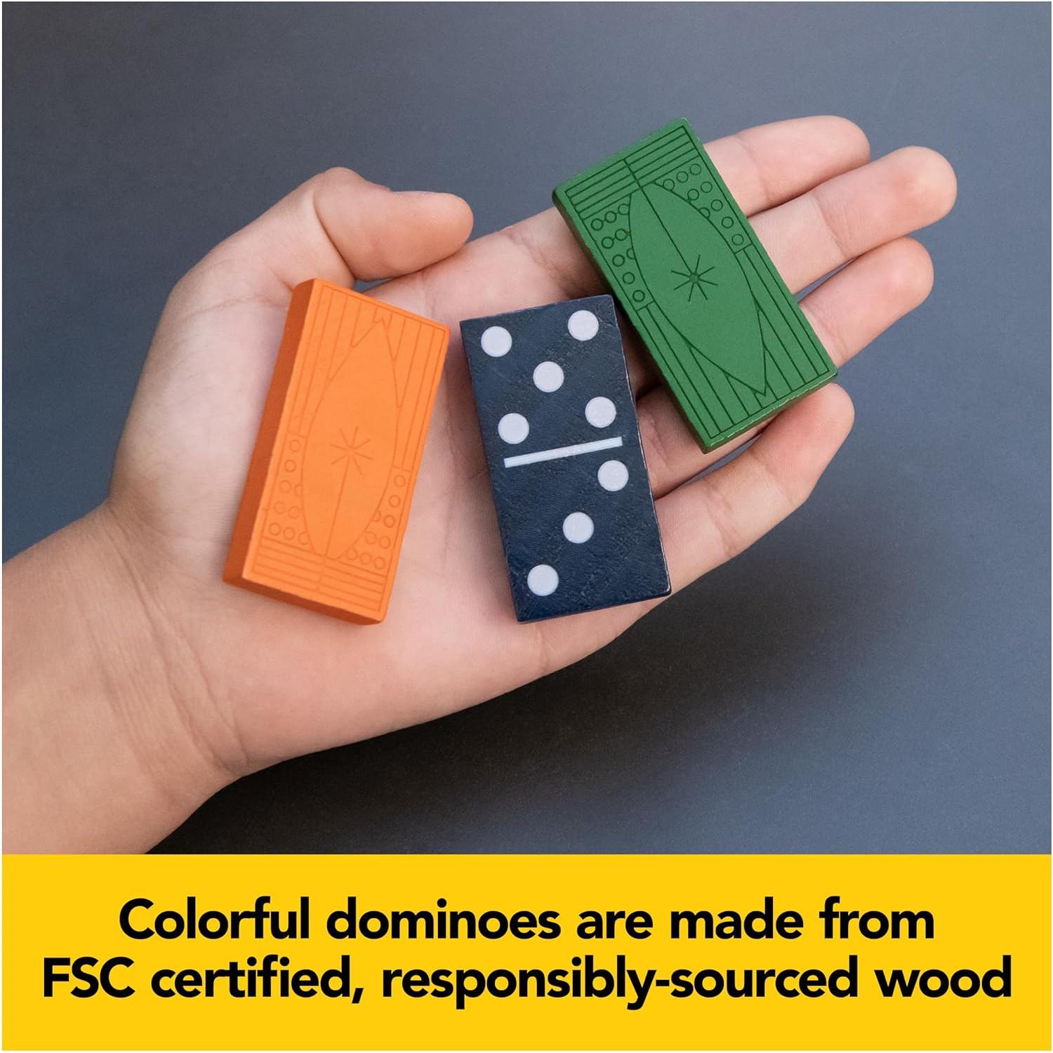 Dominó Doble-Seis de Madera Spin Master con Caja de Almacenamiento