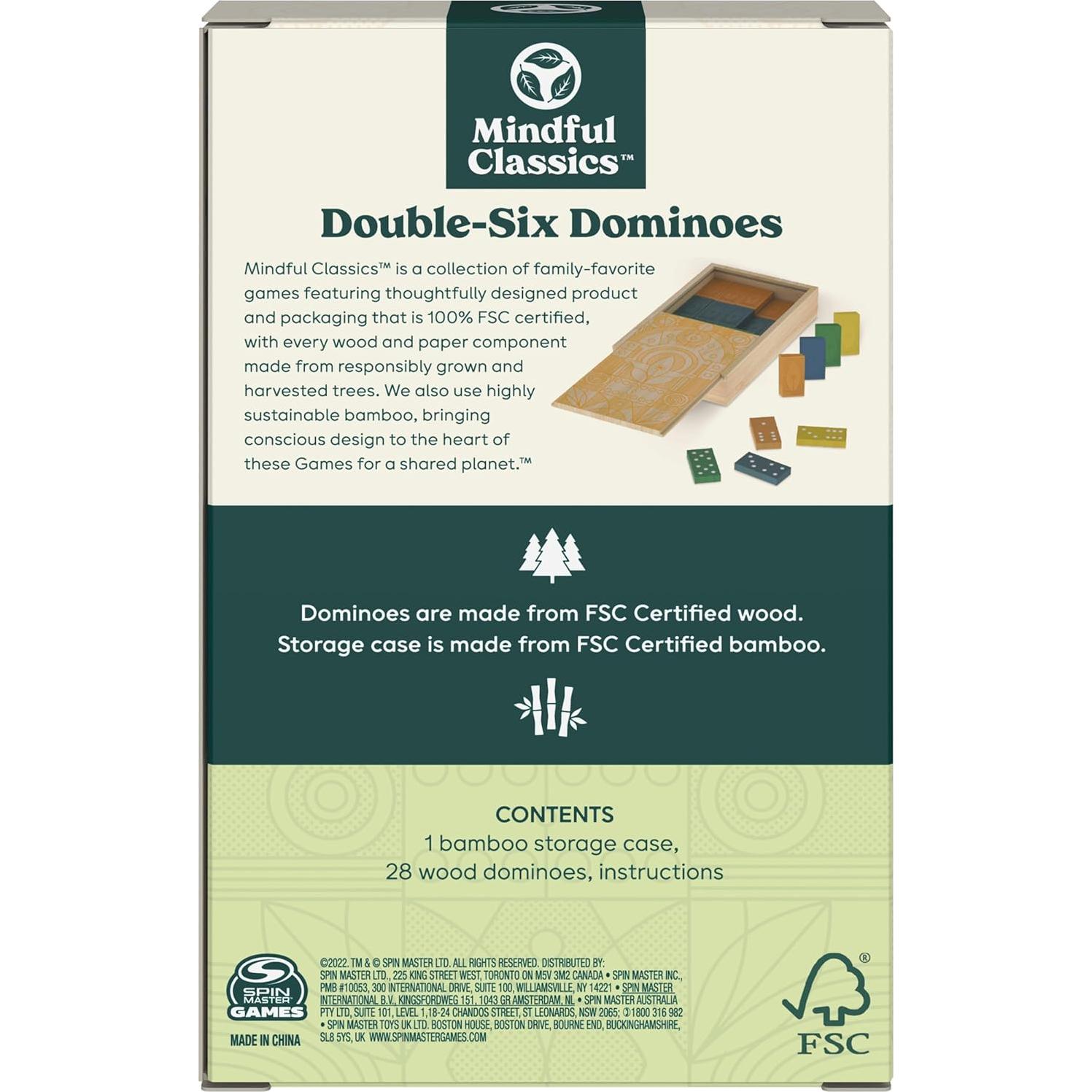 Dominó Doble-Seis de Madera Spin Master con Caja de Almacenamiento