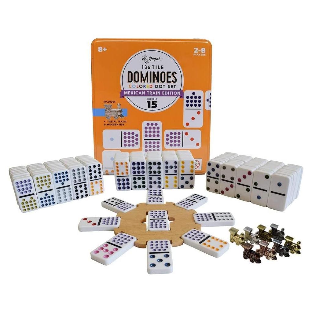 Juego de Dominó Mexicano Regal Games Doble 15 136 Fichas