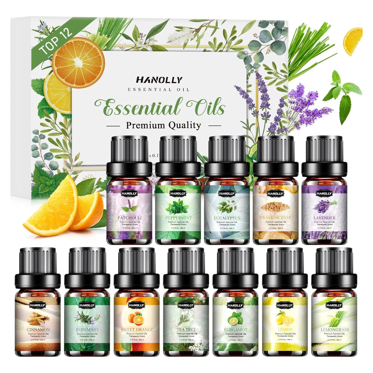 Juego de Aceites Esenciales 12x5ml Hanolly - Aromaterapia