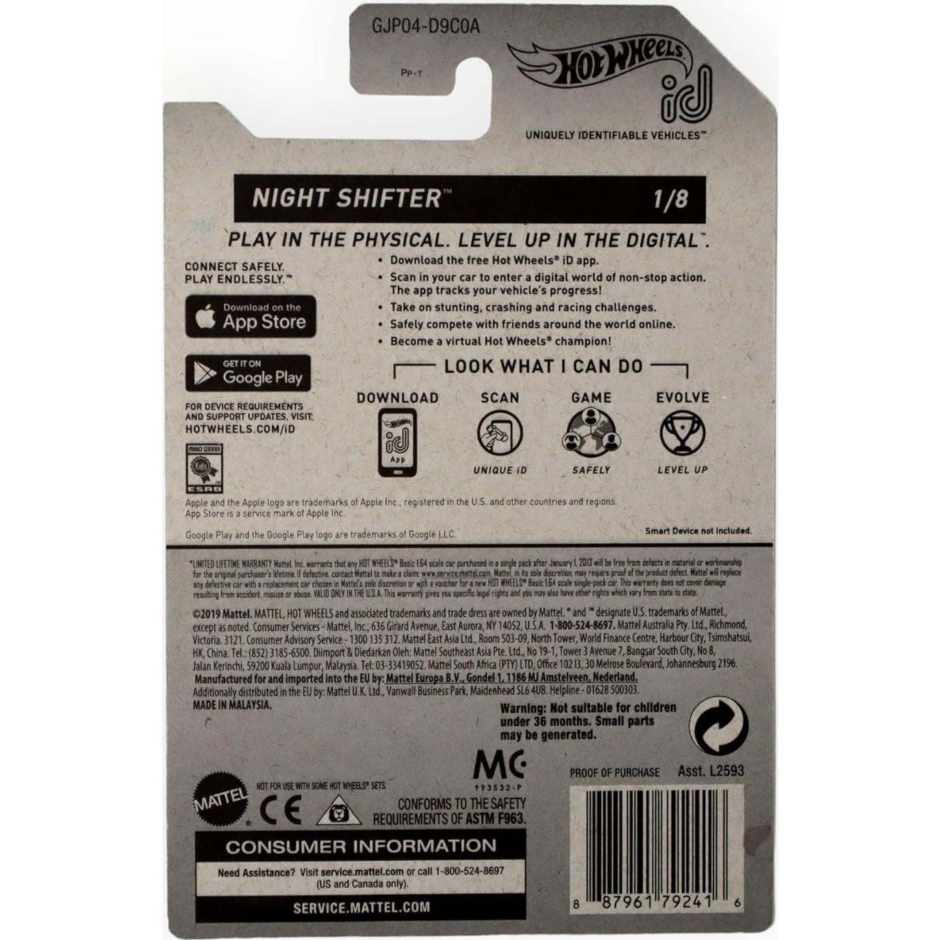 Coche Hot Wheels ID Chase Night Shifter 1:64 Mattel