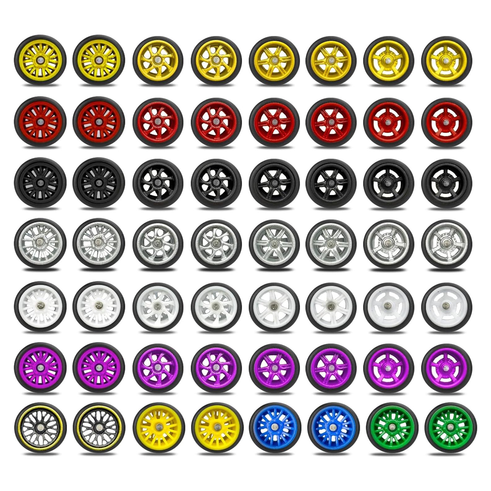 Conjunto de 28 Ruedas y Neumáticos 1:64 CCHEQVAN Accesorios