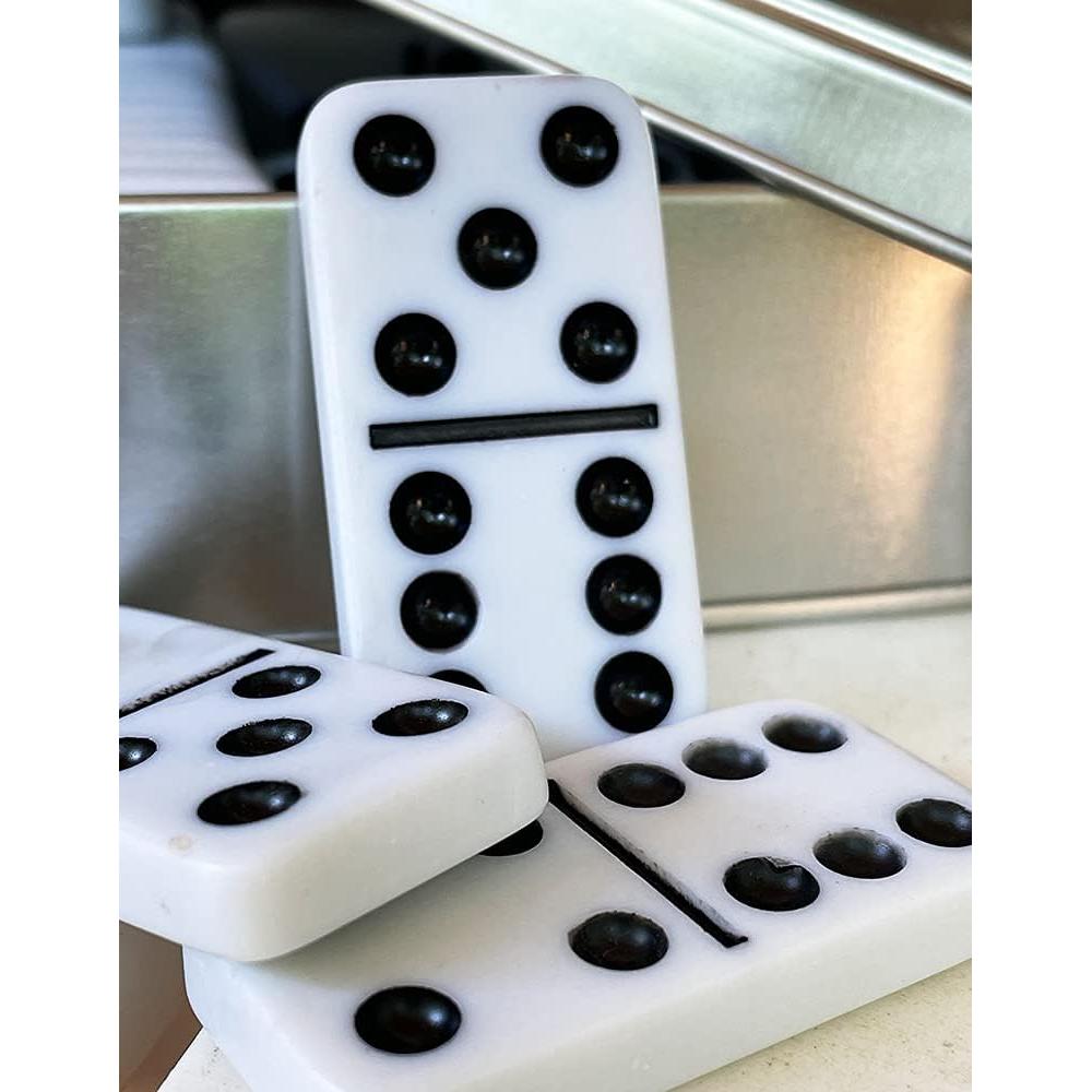 ACE Double Six Dominoes in Tin Case , White