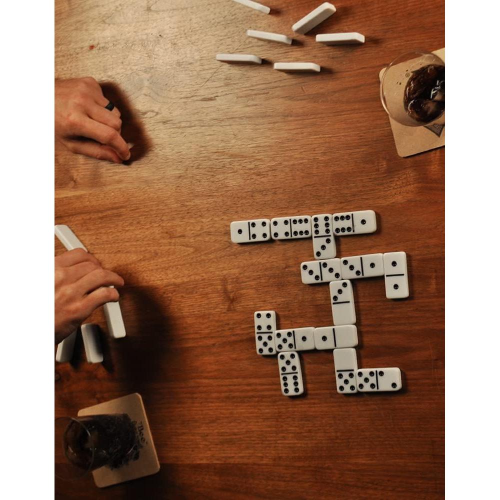ACE Double Six Dominoes in Tin Case , White