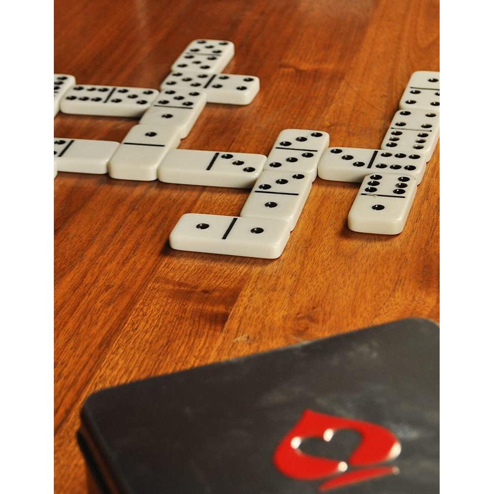 ACE Double Six Dominoes in Tin Case , White