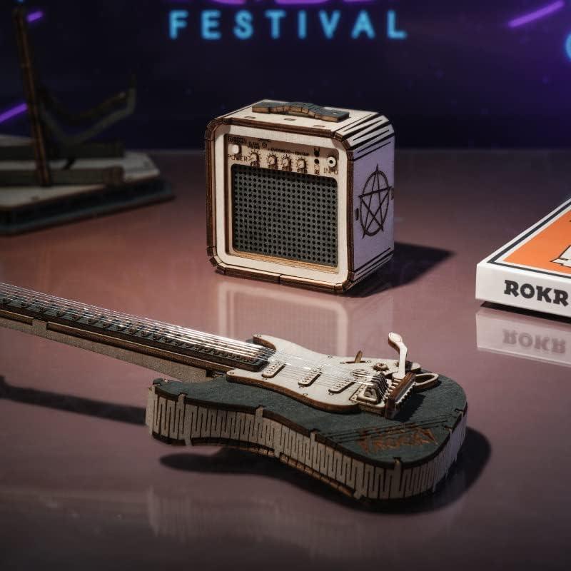 ROKR Rompecabezas 3D Guitarra Eléctrica Madera DIY
