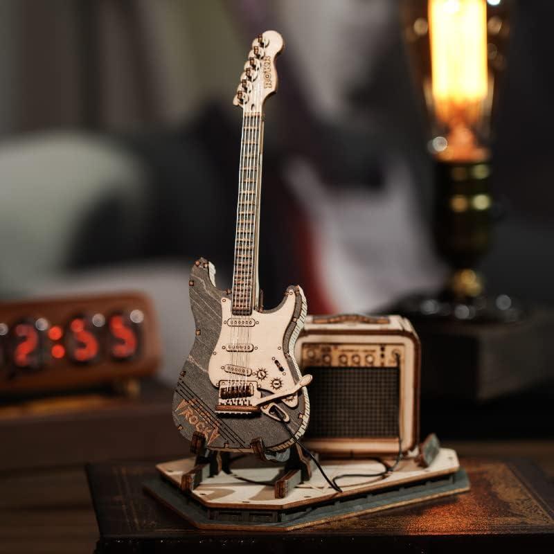 ROKR Rompecabezas 3D Guitarra Eléctrica Madera DIY