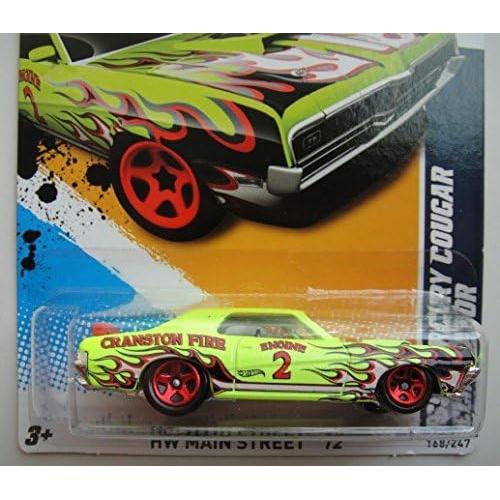 Hot Wheels '12 Main Street 8/10, NEON Green '69 Mercury Cougar Eliminator 168/247