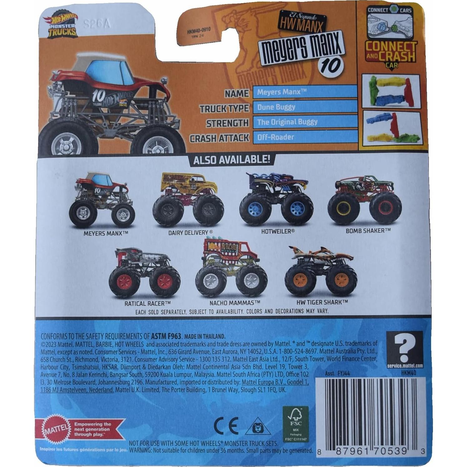 Coche de Juguete Monster Truck Meyers Manx Mattel 2023