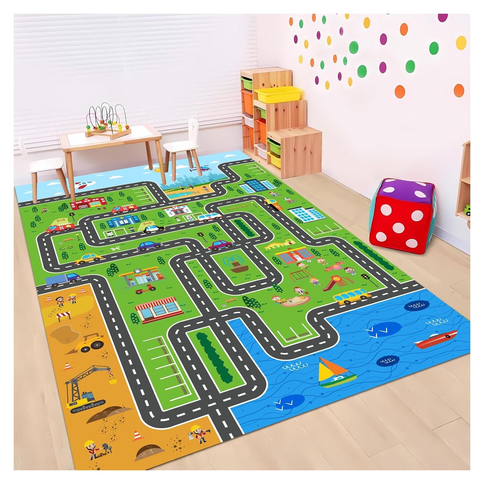 Alfombra de Juego LTKOUGFAM 200x150 cm Ciudad Educativa