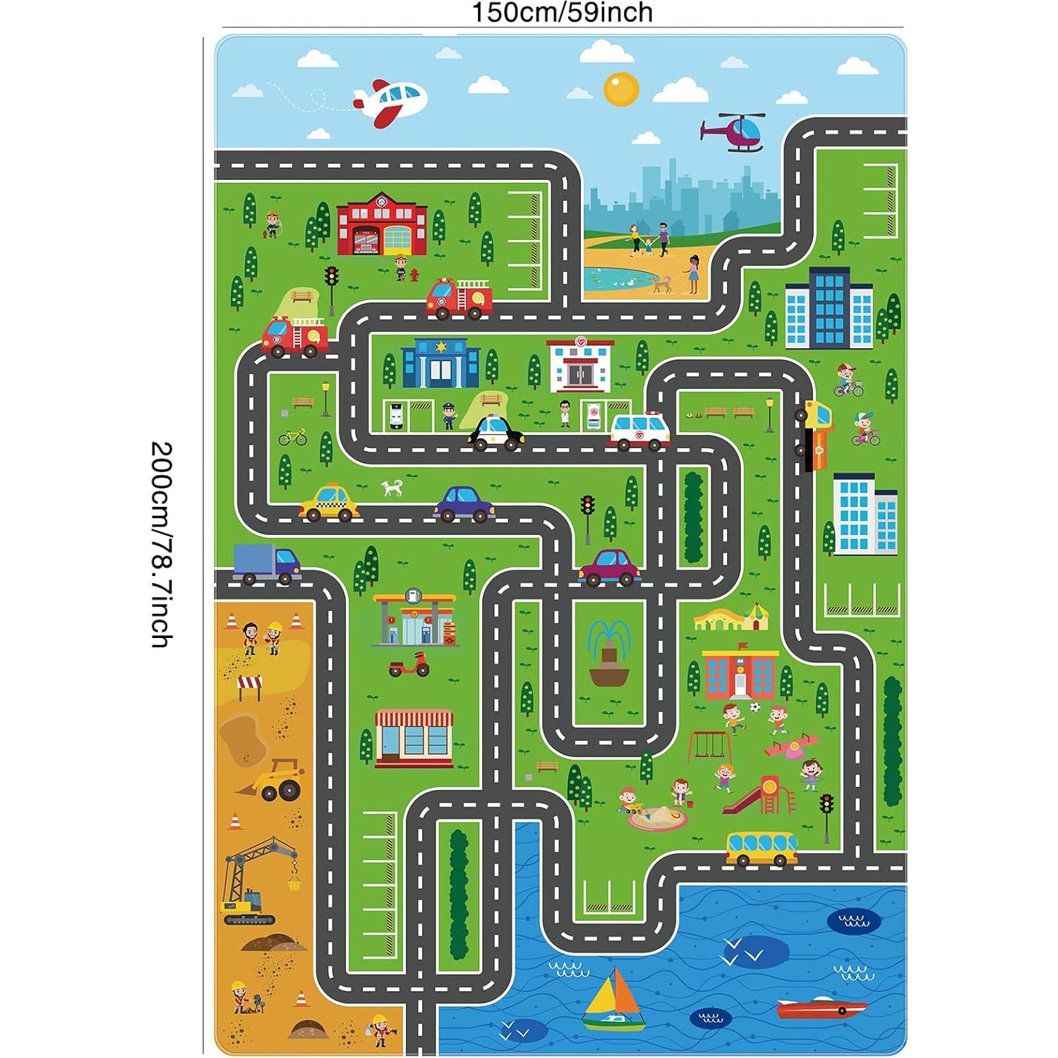 Alfombra de Juego LTKOUGFAM 200x150 cm Ciudad Educativa