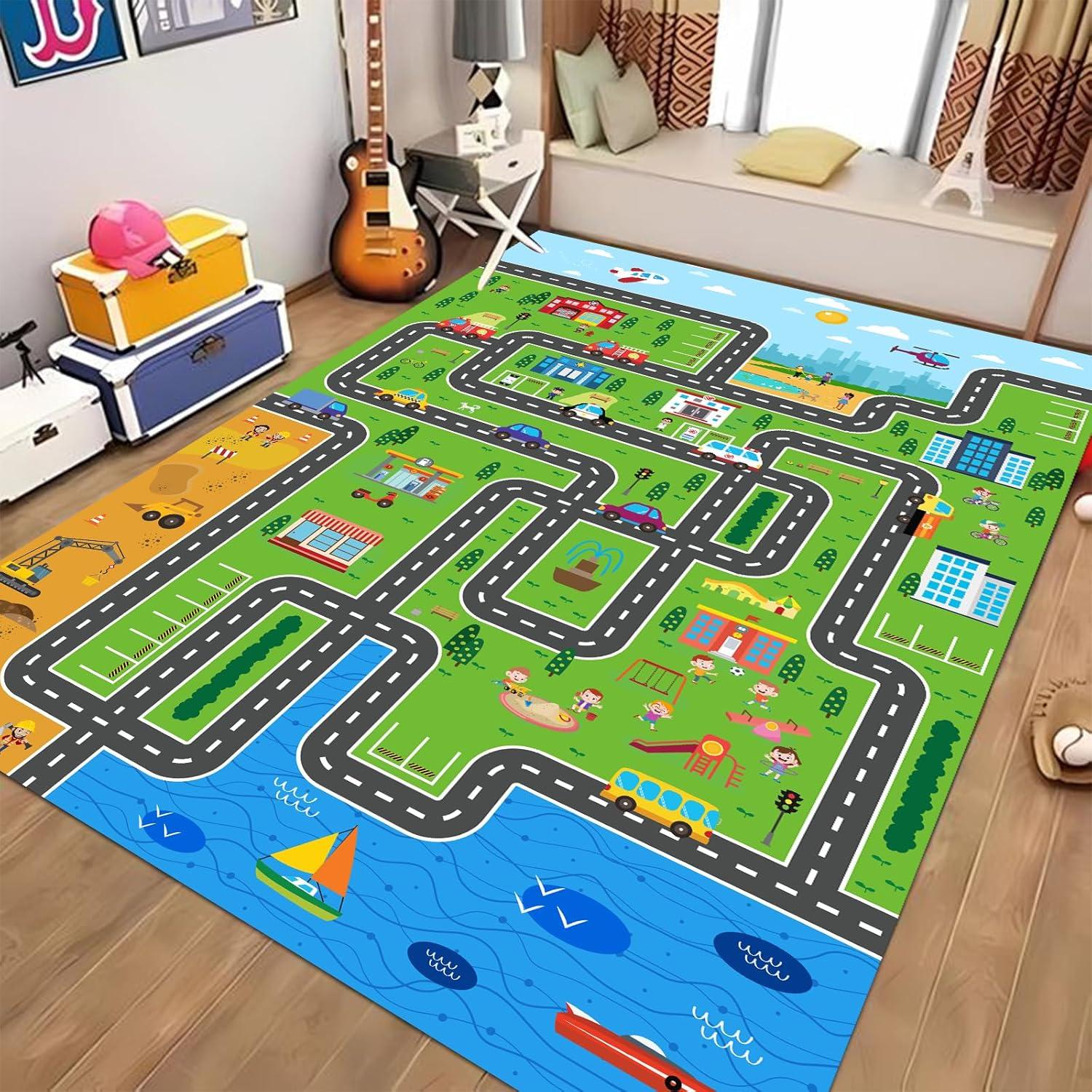 Alfombra de Juego LTKOUGFAM 200x150 cm Ciudad Educativa