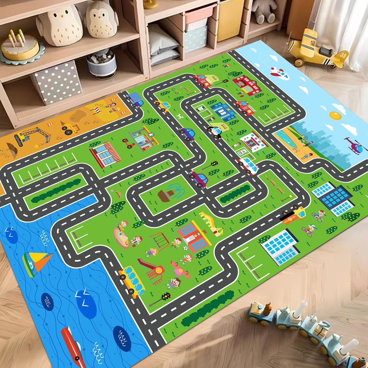 Alfombra de Juego LTKOUGFAM 200x150 cm Ciudad Educativa