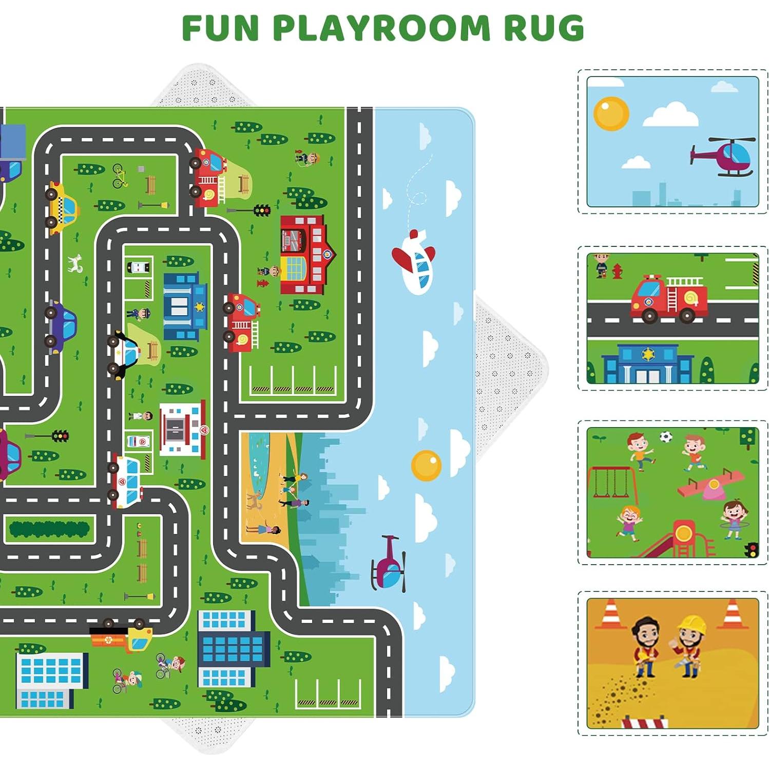 Alfombra de Juego LTKOUGFAM 200x150 cm Ciudad Educativa