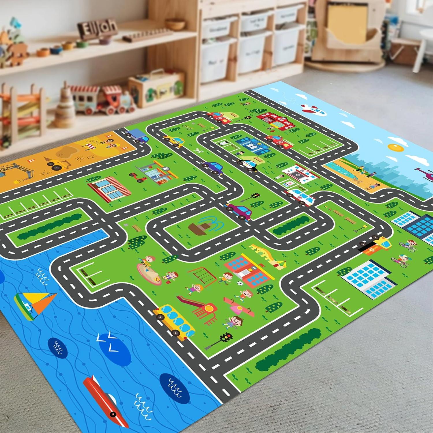 Alfombra de Juego LTKOUGFAM 200x150 cm Ciudad Educativa