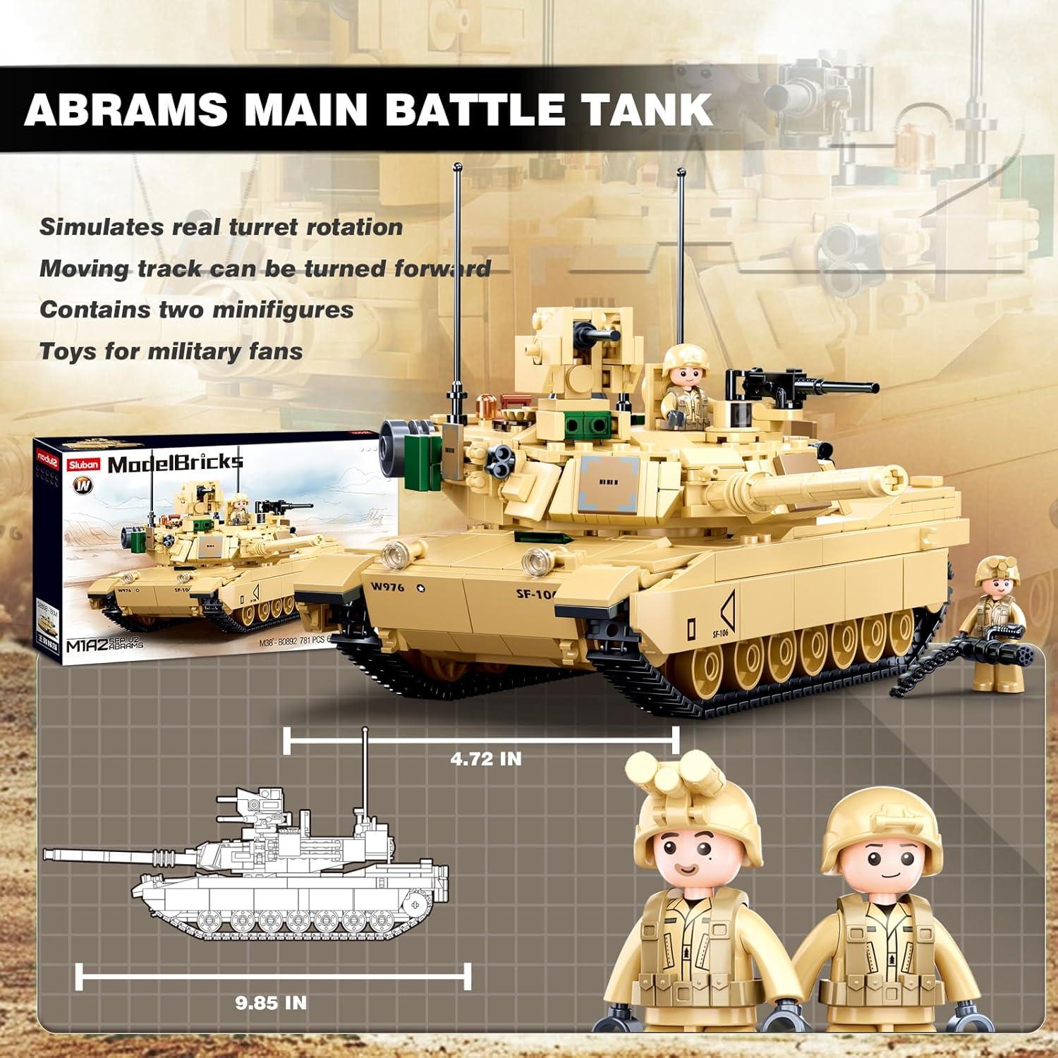 Set de Construcción Tanque M1A2 Sluban 781 Piezas 6+ Años