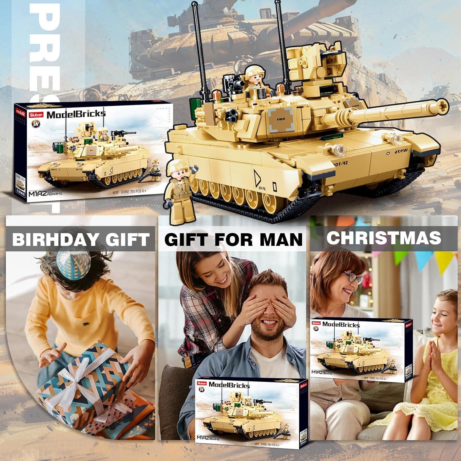 Set de Construcción Tanque M1A2 Sluban 781 Piezas 6+ Años