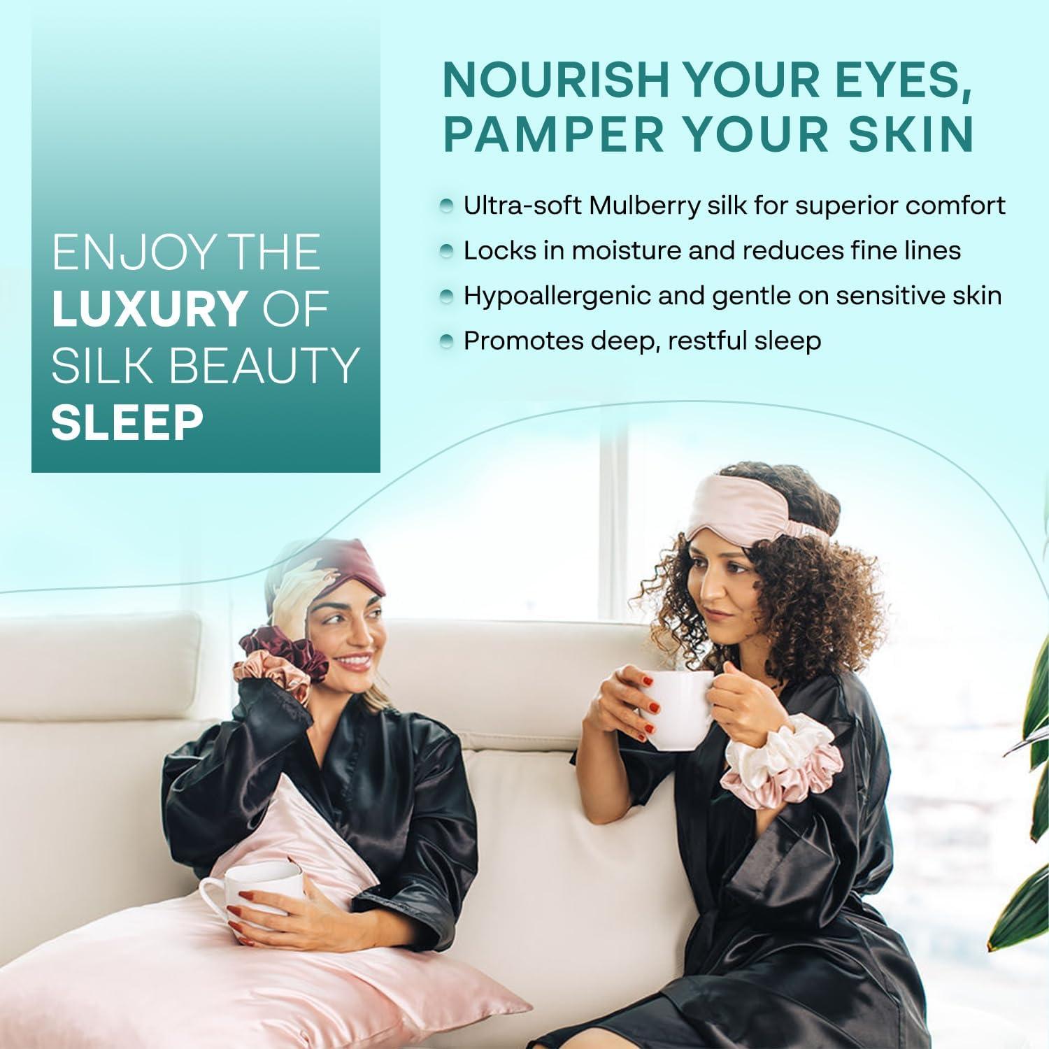 Máscara de Sueño 100% Seda Morera Bold & Brave - Rosa Claro