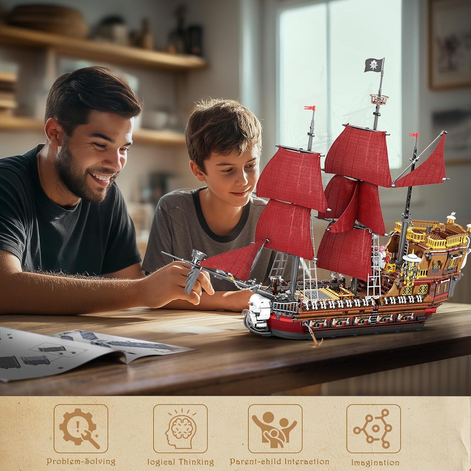 Kit de Bloques de Construcción Barco Pirata Reobrix 66010 2776 PCS