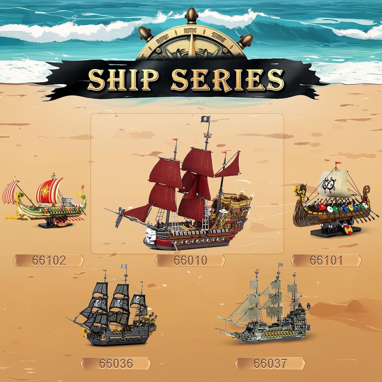 Kit de Bloques de Construcción Barco Pirata Reobrix 66010 2776 PCS