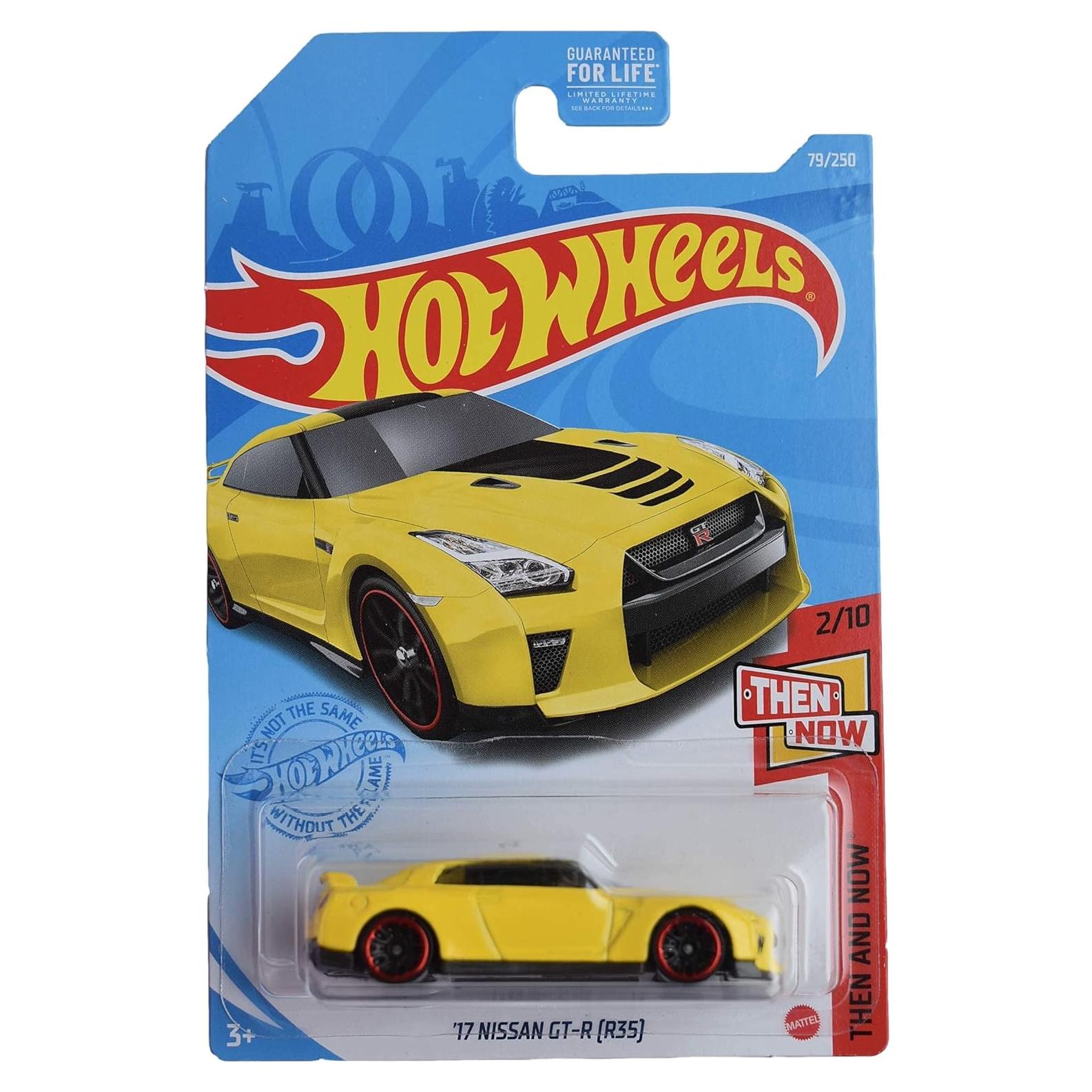 Auto a Escala Hot Wheels Nissan GT-R 2017 Amarillo 1:64