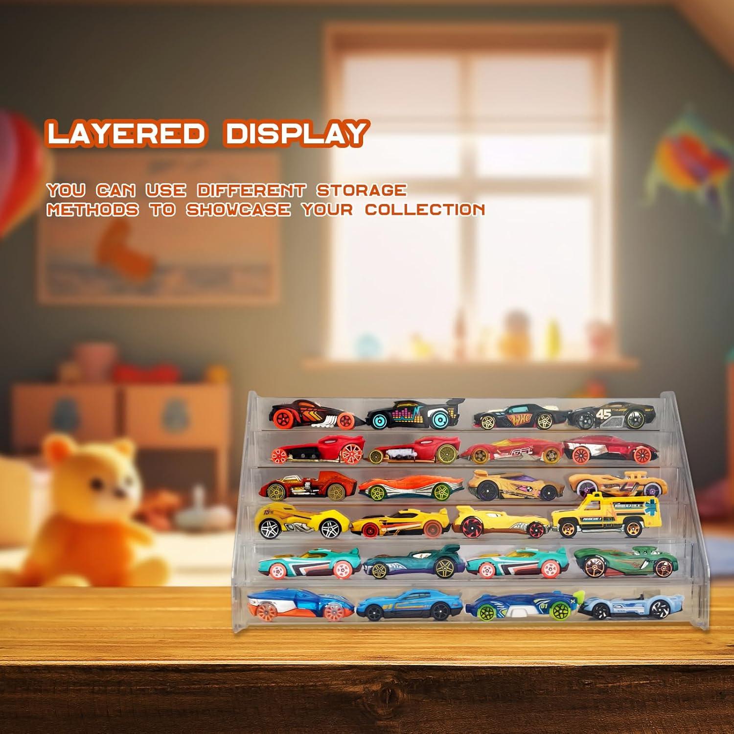 Estante de exhibición Monciysn para coches de juguete 2 paquetes 7 capas