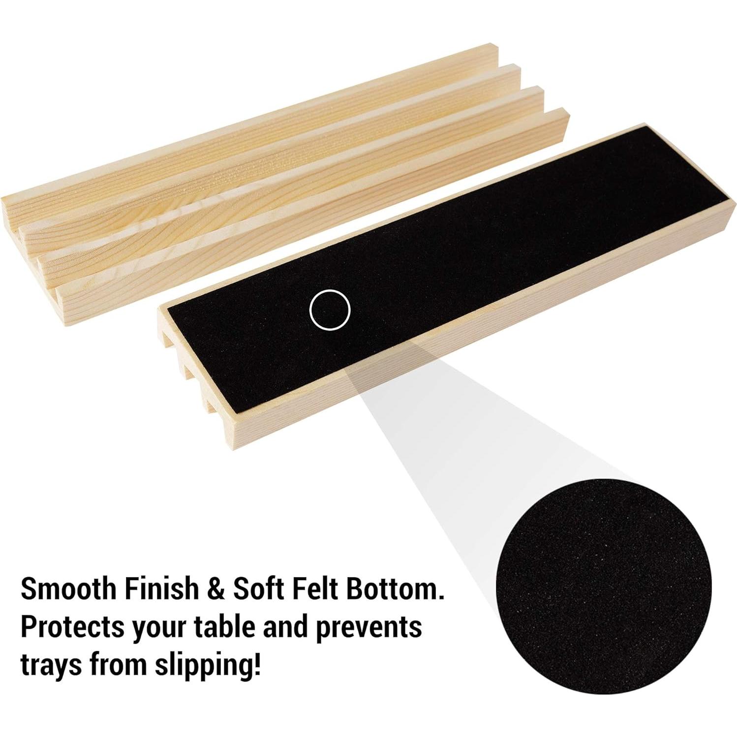 Soportes de dominó de madera A Whole Lot of Happy 3 filas