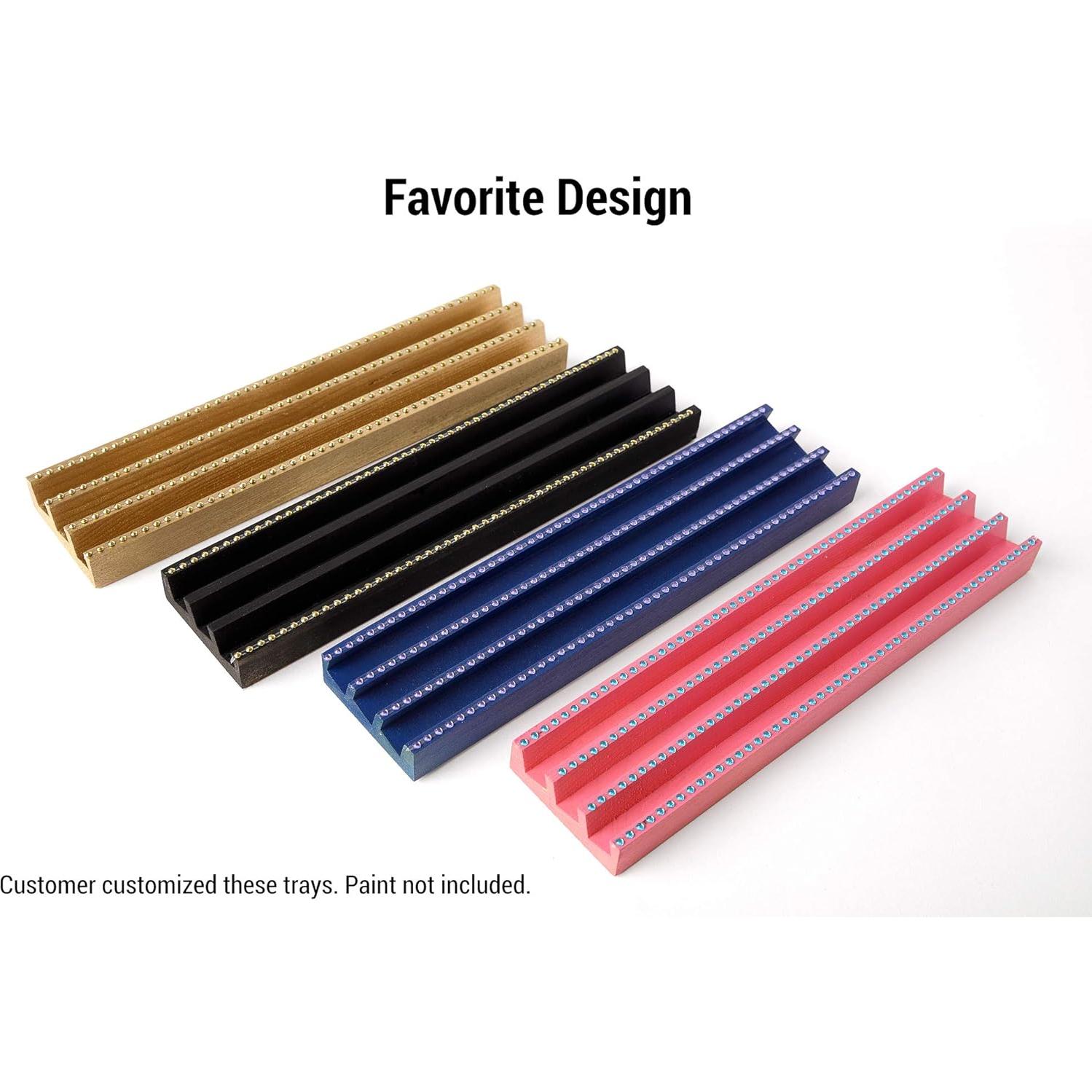 Soportes de dominó de madera A Whole Lot of Happy 3 filas