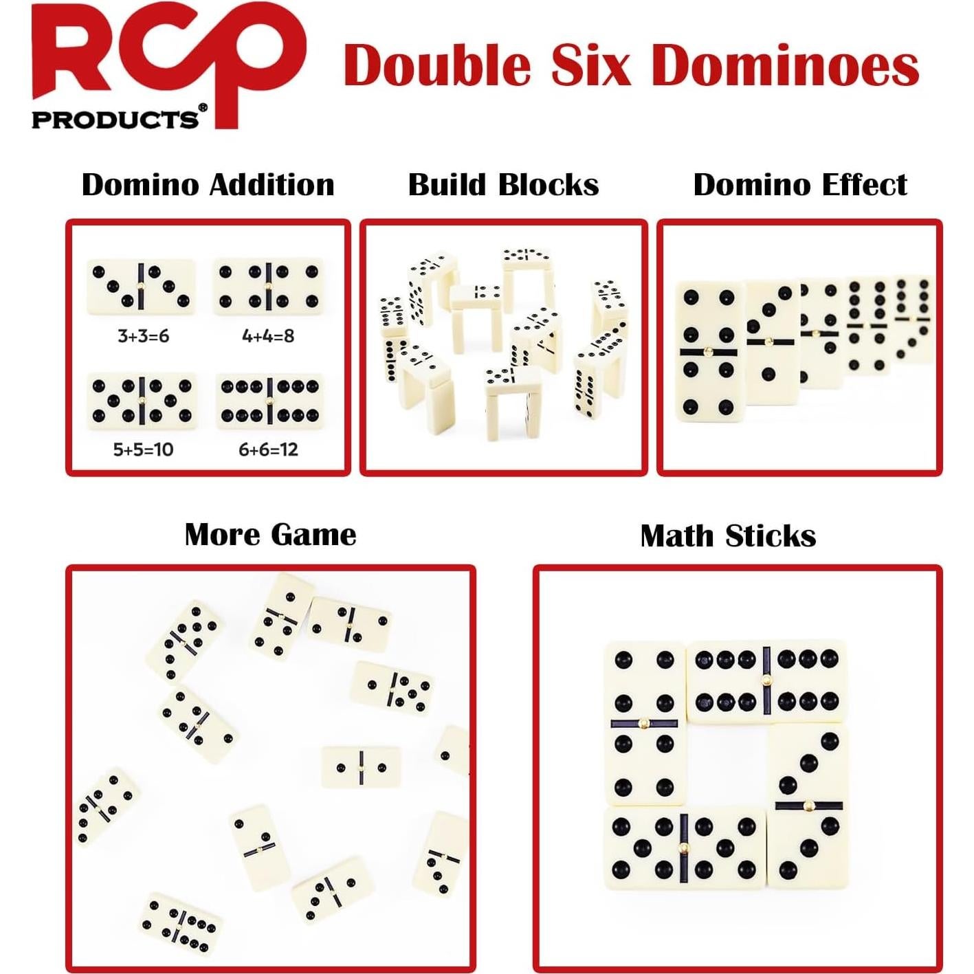 Dominó Doble 6 RCP con Bandera de Puerto Rico - Madera