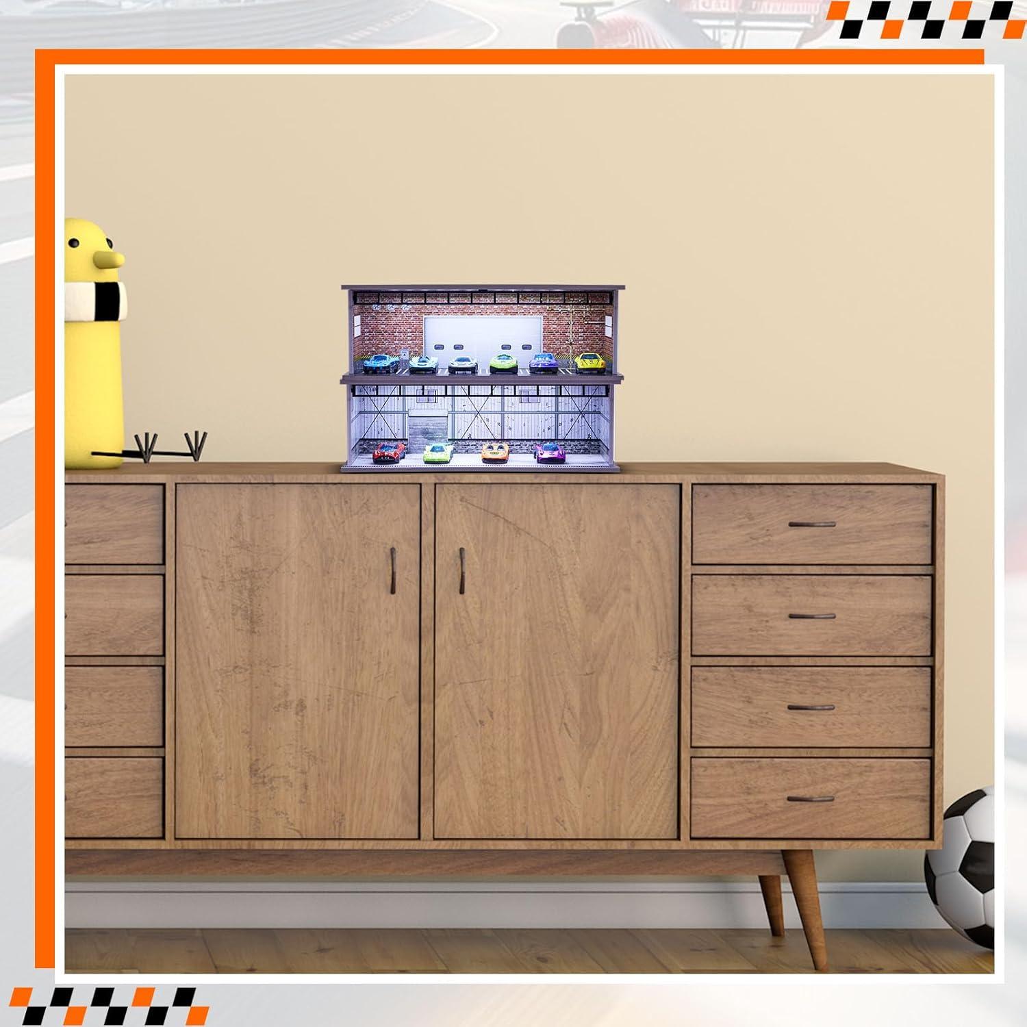 Estuche de Exhibición de Ruedas Diecast Tujoe 2 Pcs con Luz LED