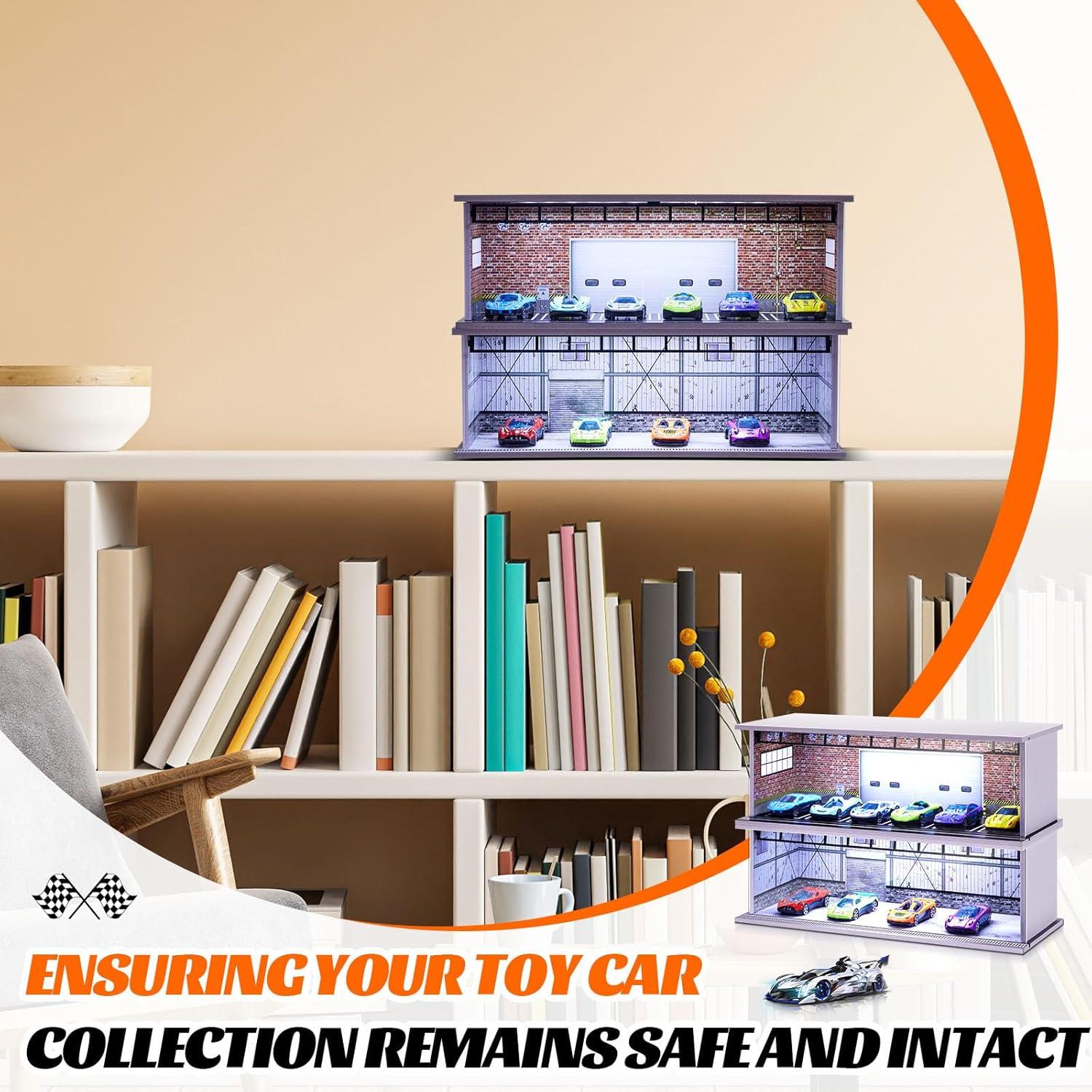 Estuche de Exhibición de Ruedas Diecast Tujoe 2 Pcs con Luz LED