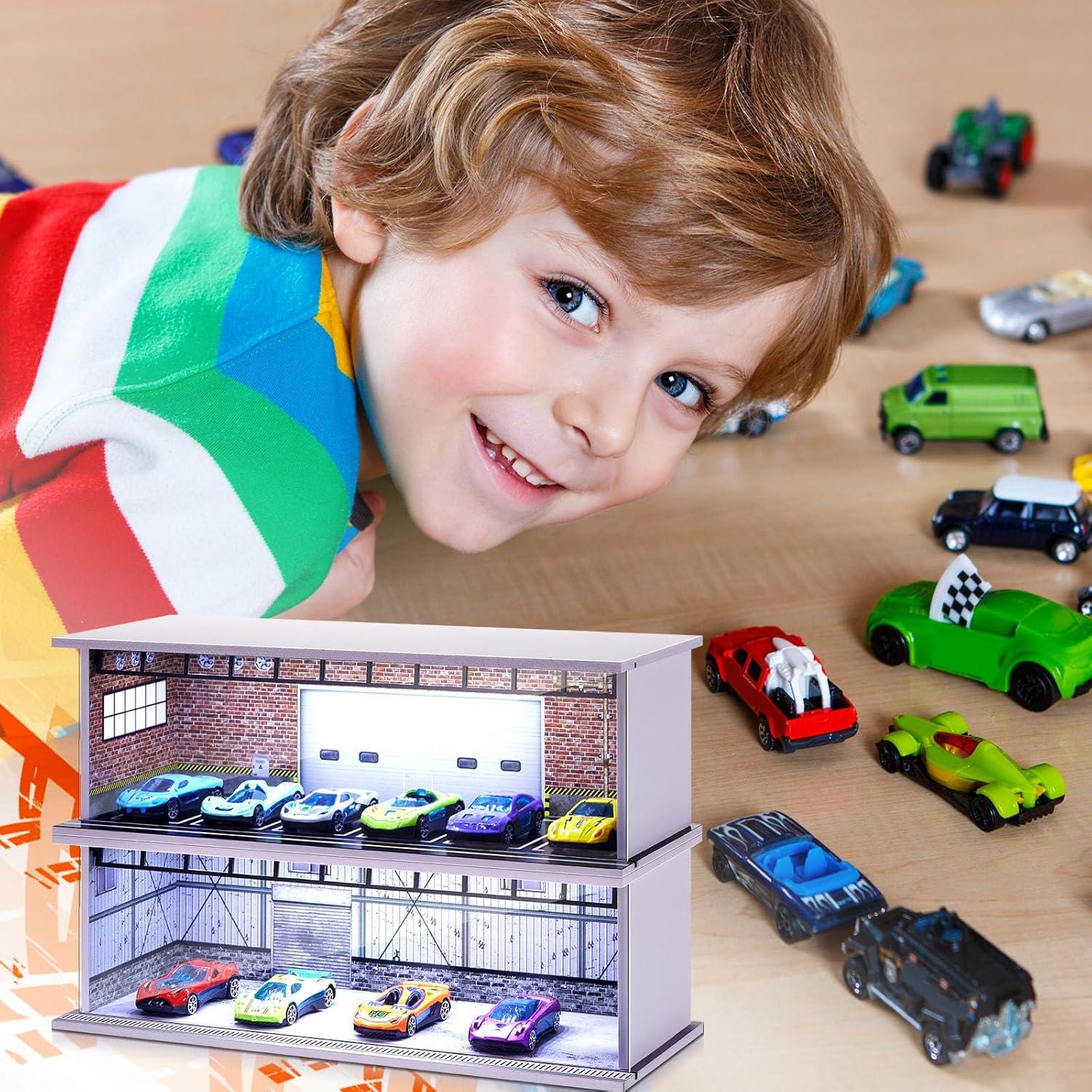 Estuche de Exhibición de Ruedas Diecast Tujoe 2 Pcs con Luz LED