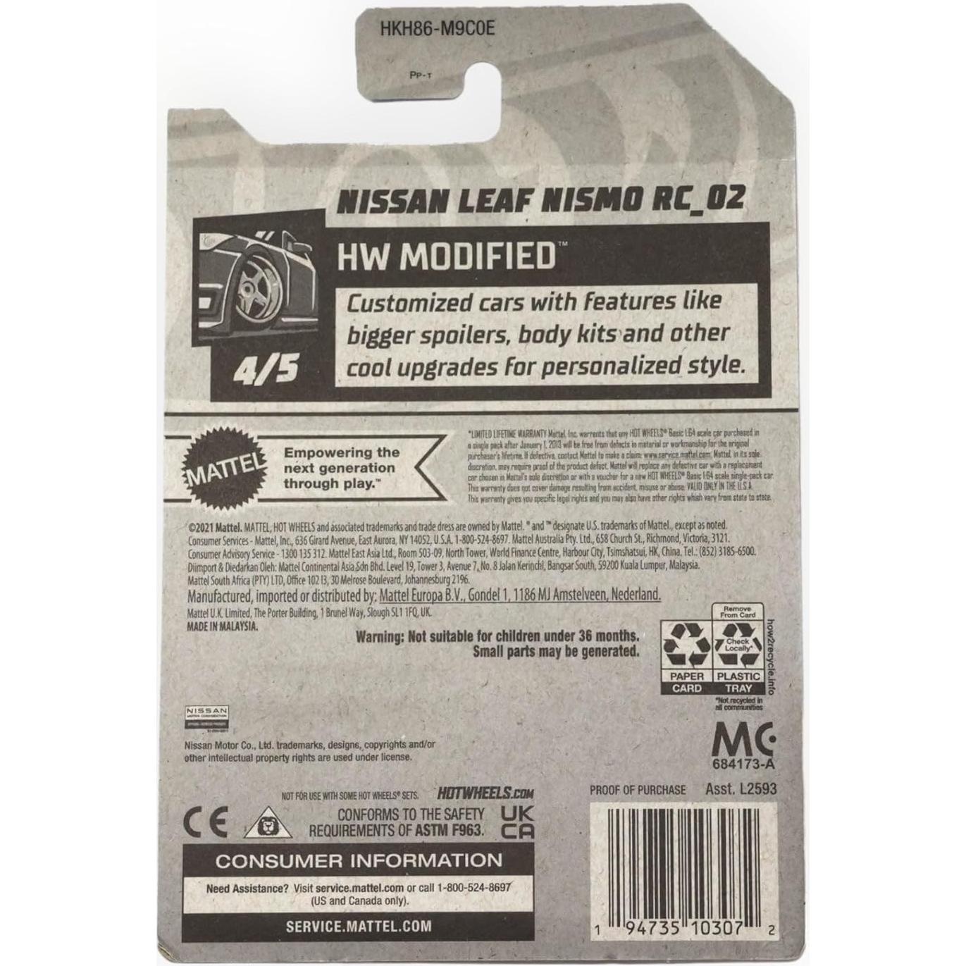 Auto a Escala Hot Wheels Nissan Leaf Nismo RC-02 1:64