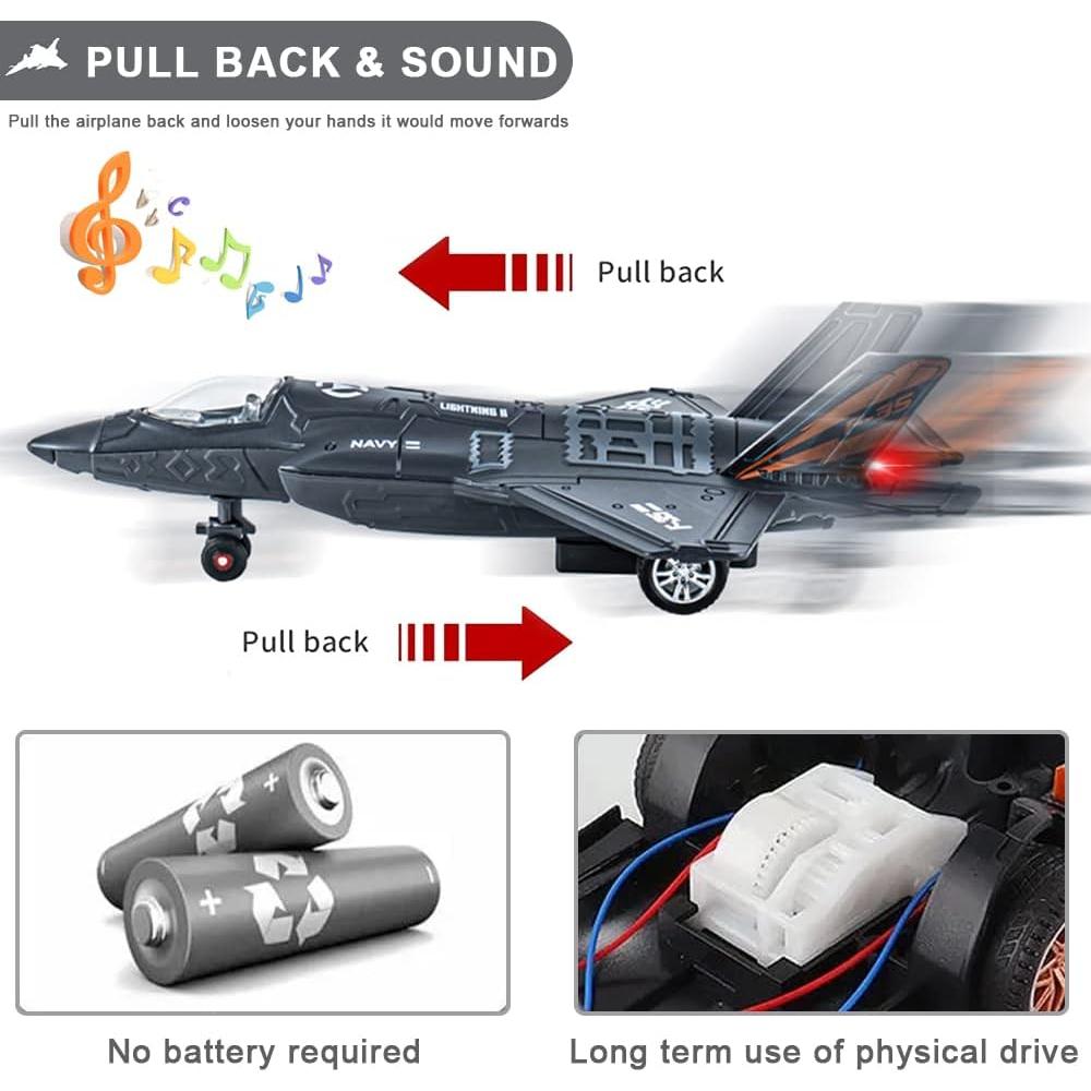 Juguete de avión de caza F35 YUNWAY con luces y sonido