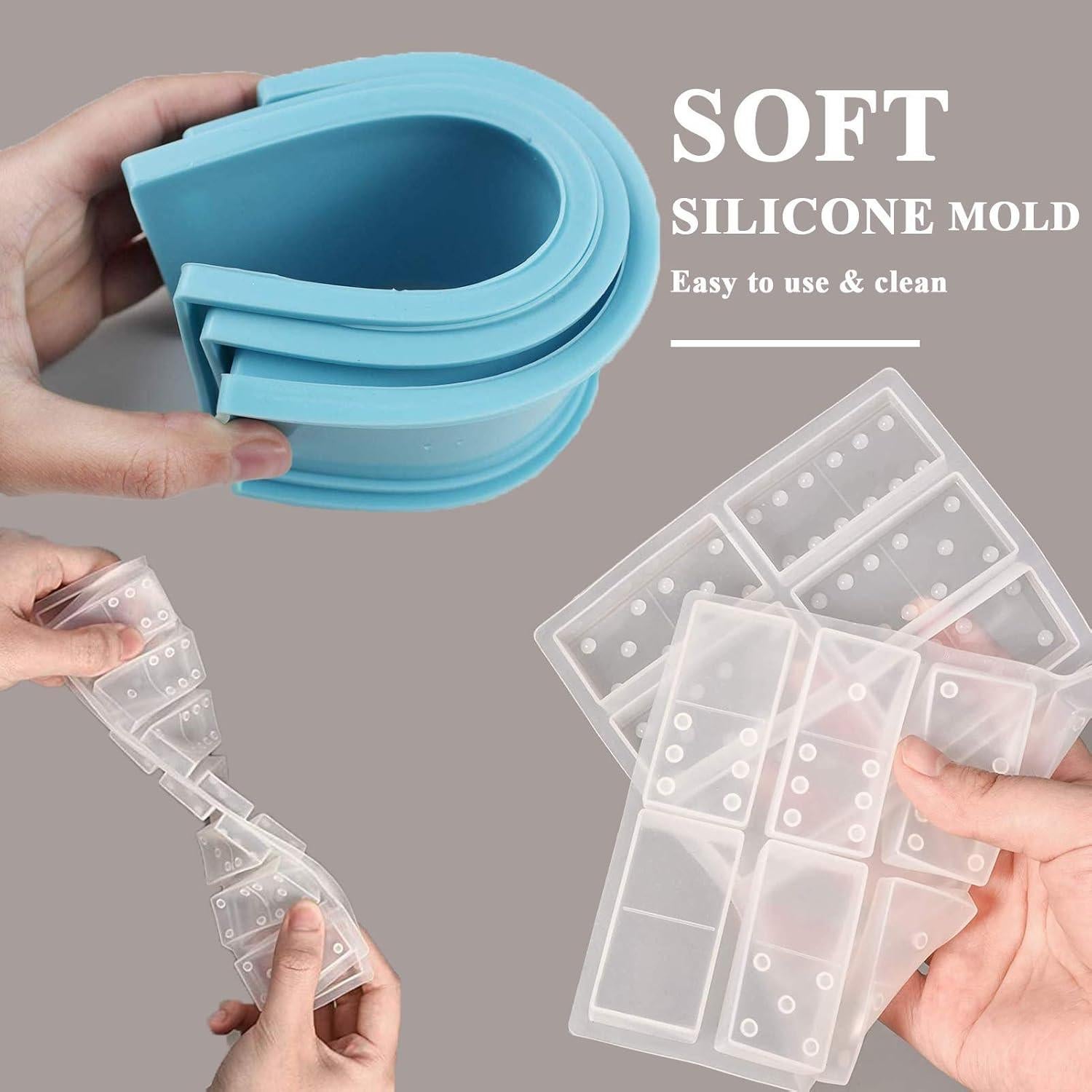 Moldes de Dominó GDDP para Resina Epóxica - 8 Piezas