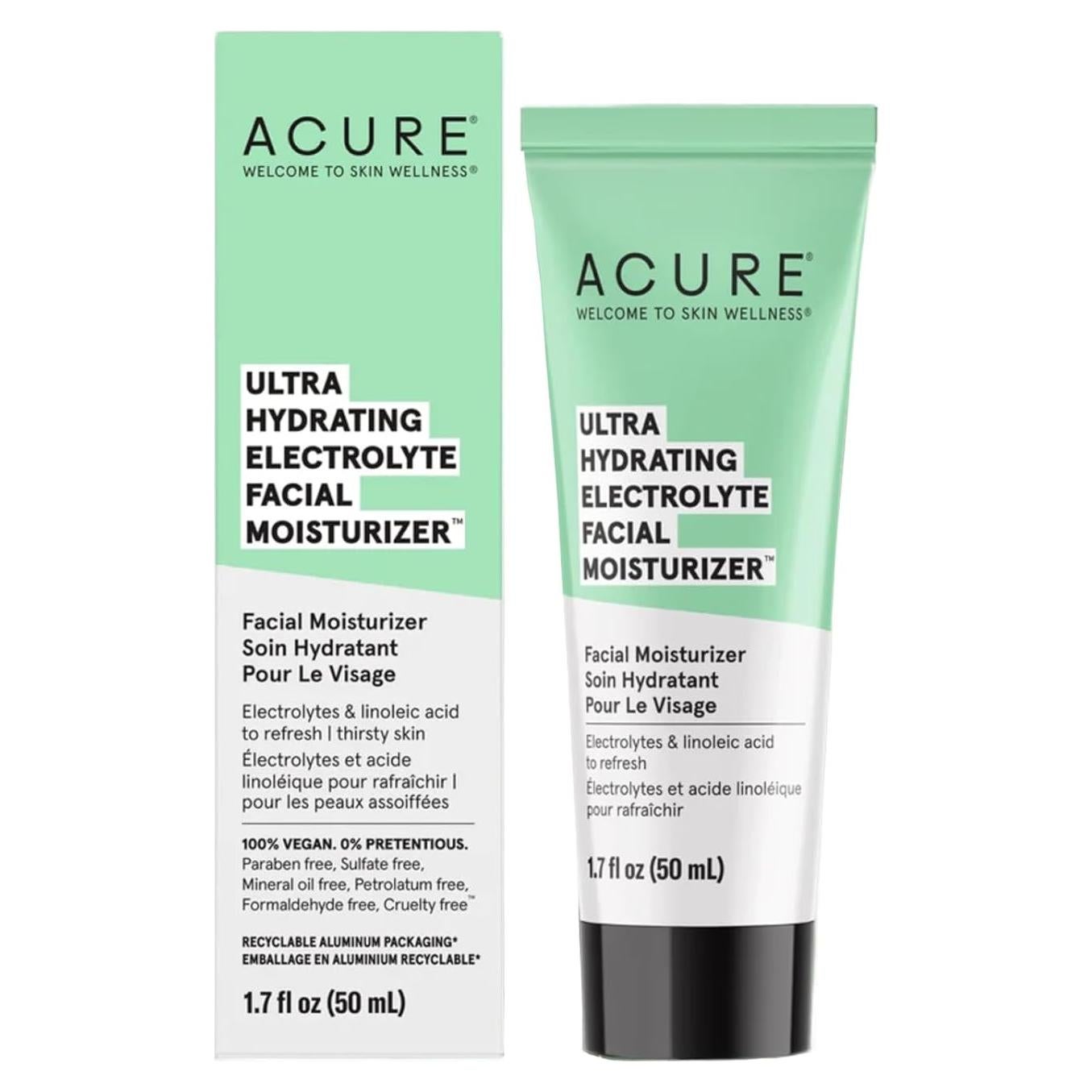 Acure Hidratante Facial Electrolito Vegano 50.7ml Piel Seca
