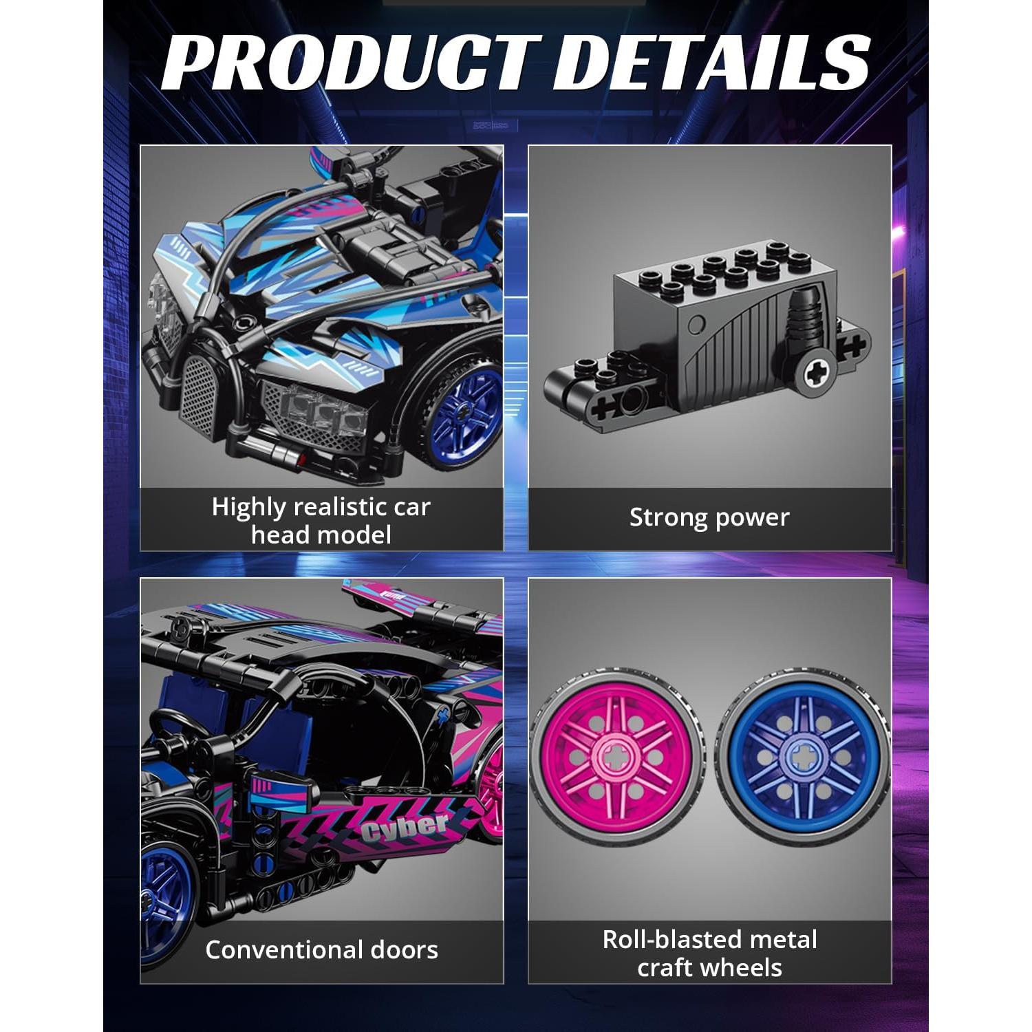 Modelo de Coche Super Deportivo Nueris 1:18 423 Piezas