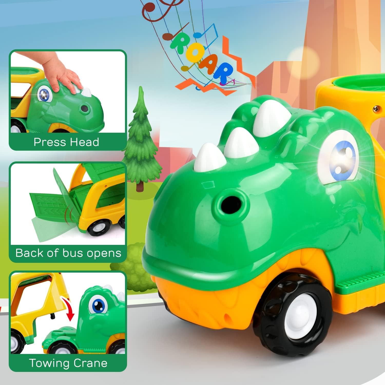 Camión Transportador de Dinosaurios TOY Life con 4 Coches