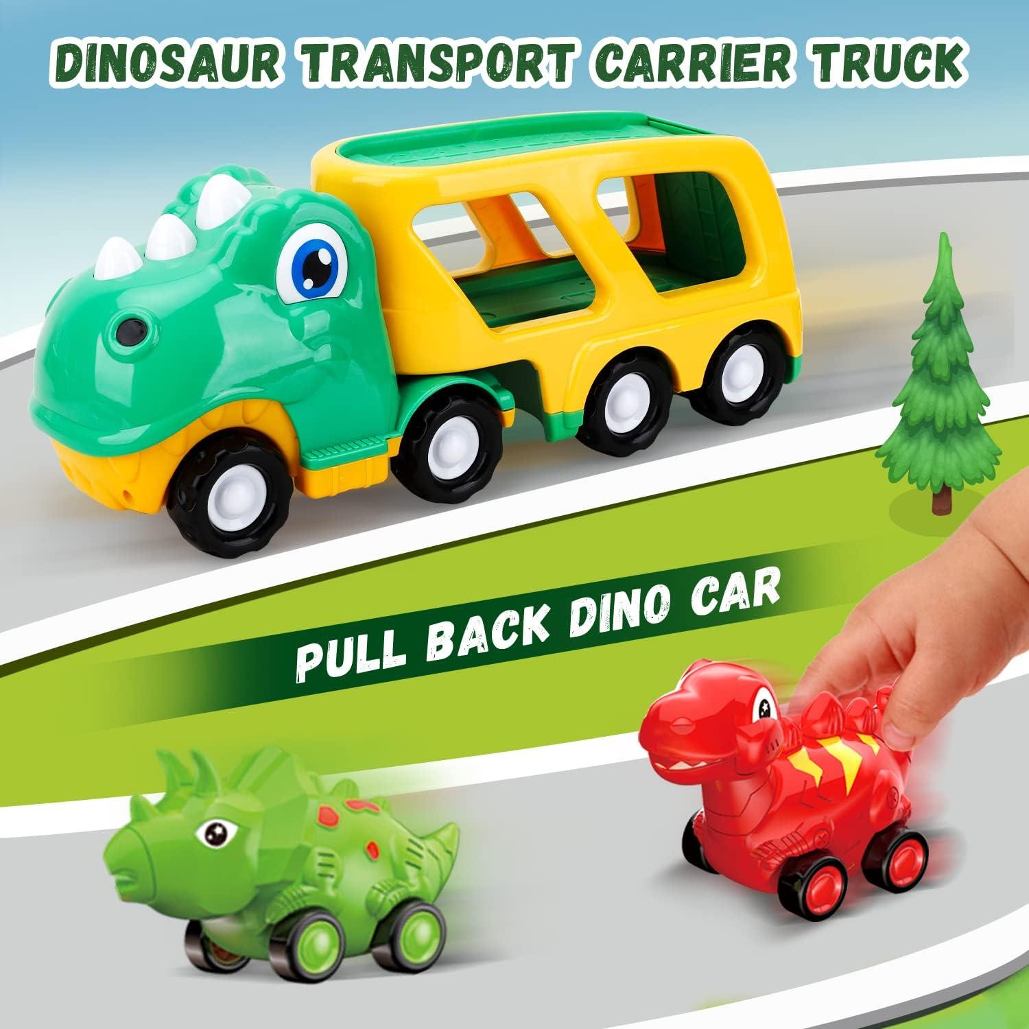 Camión Transportador de Dinosaurios TOY Life con 4 Coches