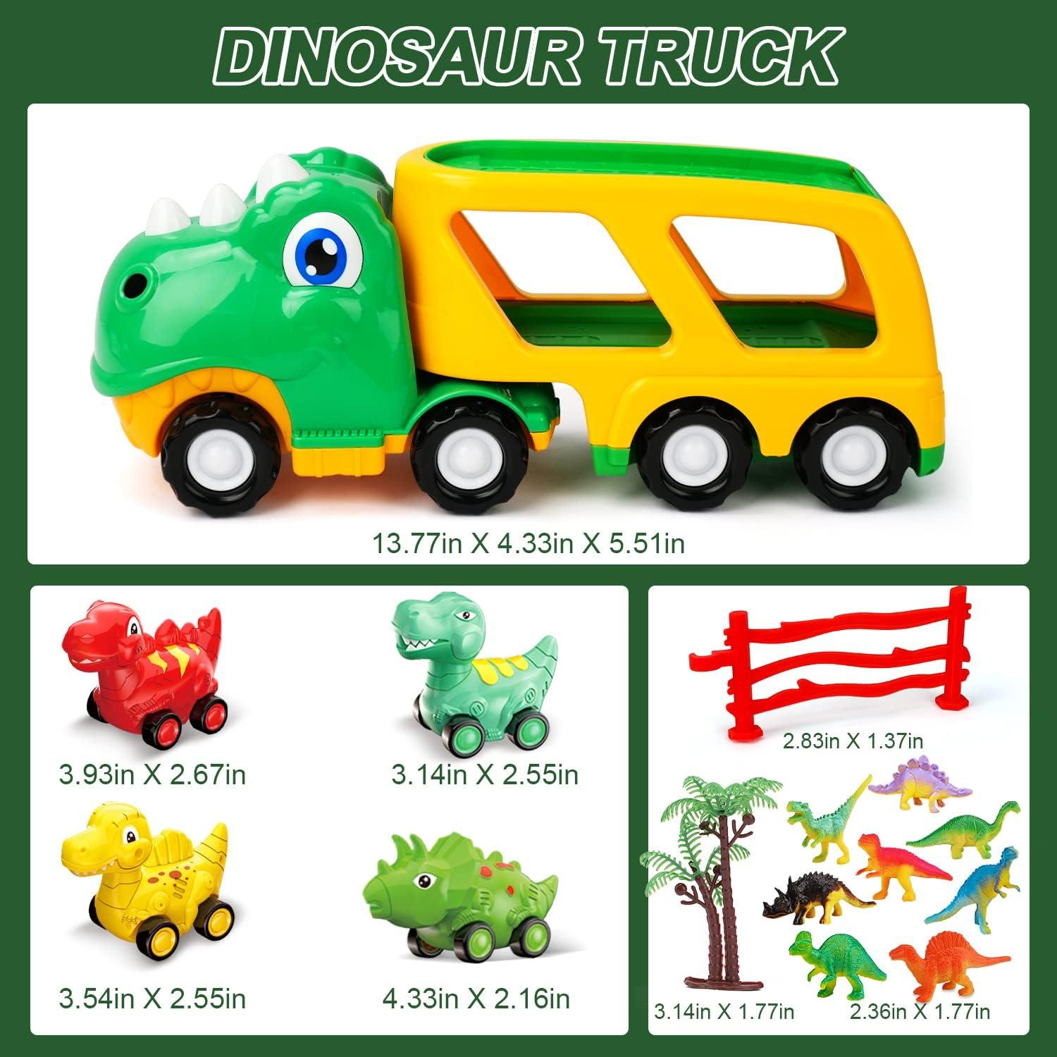 Camión Transportador de Dinosaurios TOY Life con 4 Coches