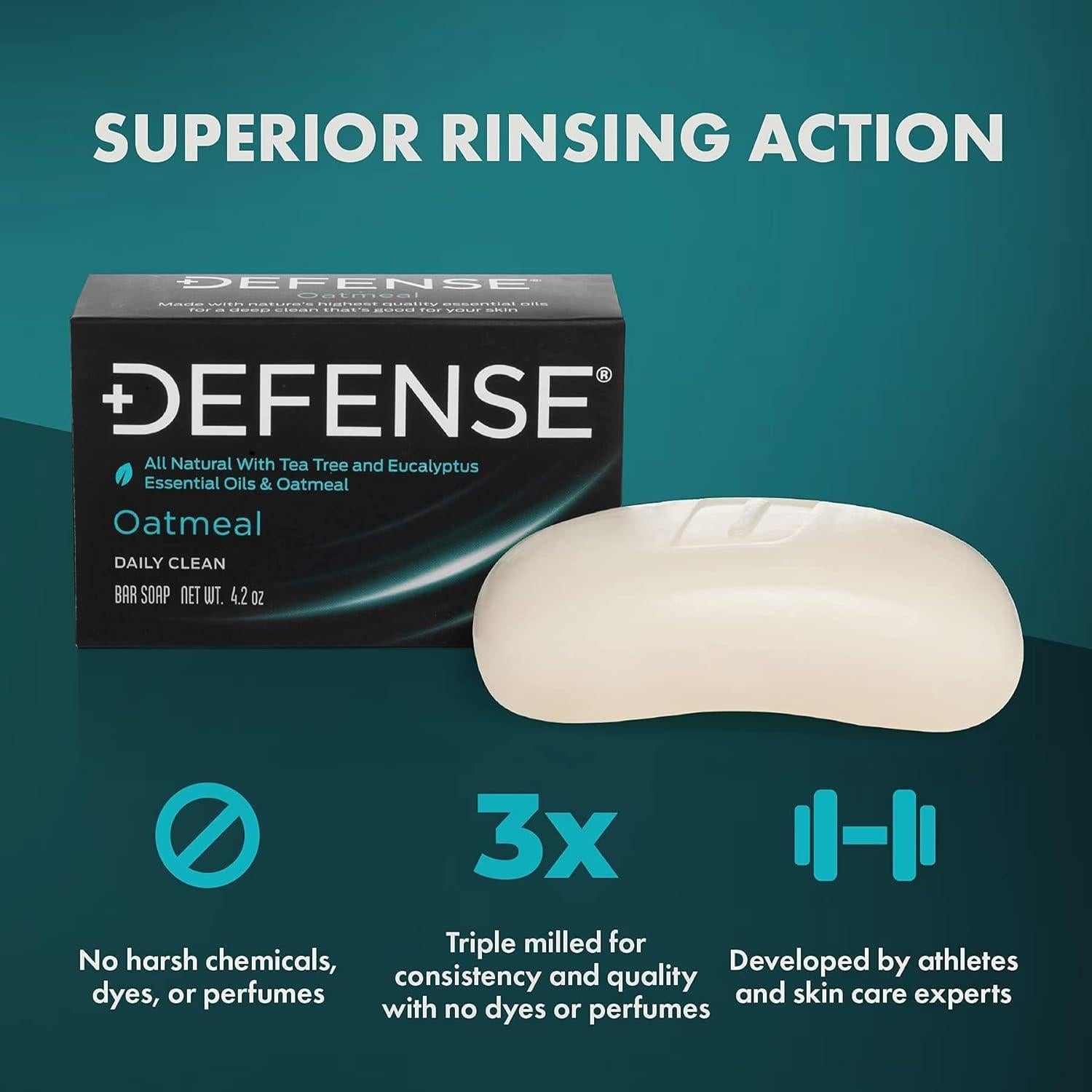 Jabón en Barra Natural Defense para Hombres 119g - Avena y Eucalipto