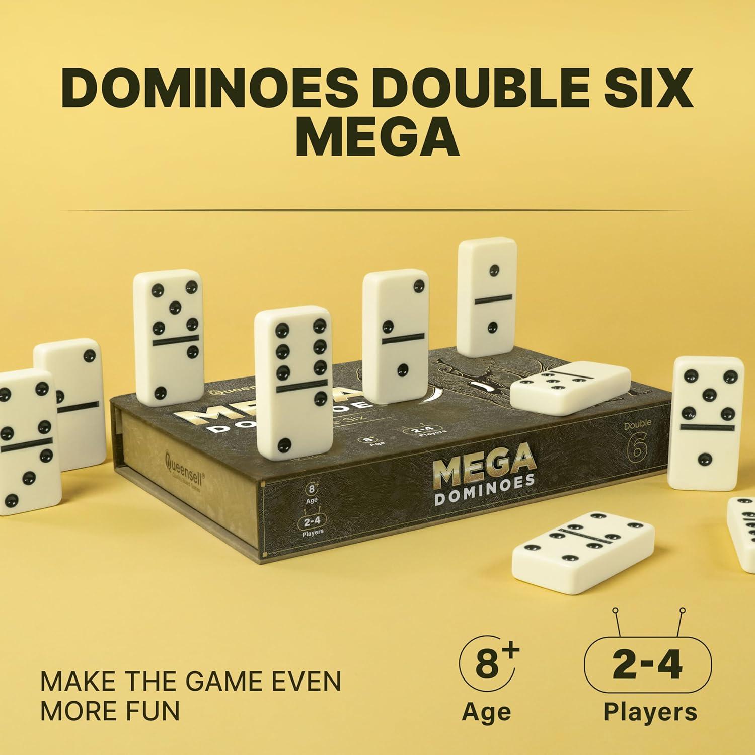 Juego de Dominó Mega Queensell Doble 6 con 28 Fichas