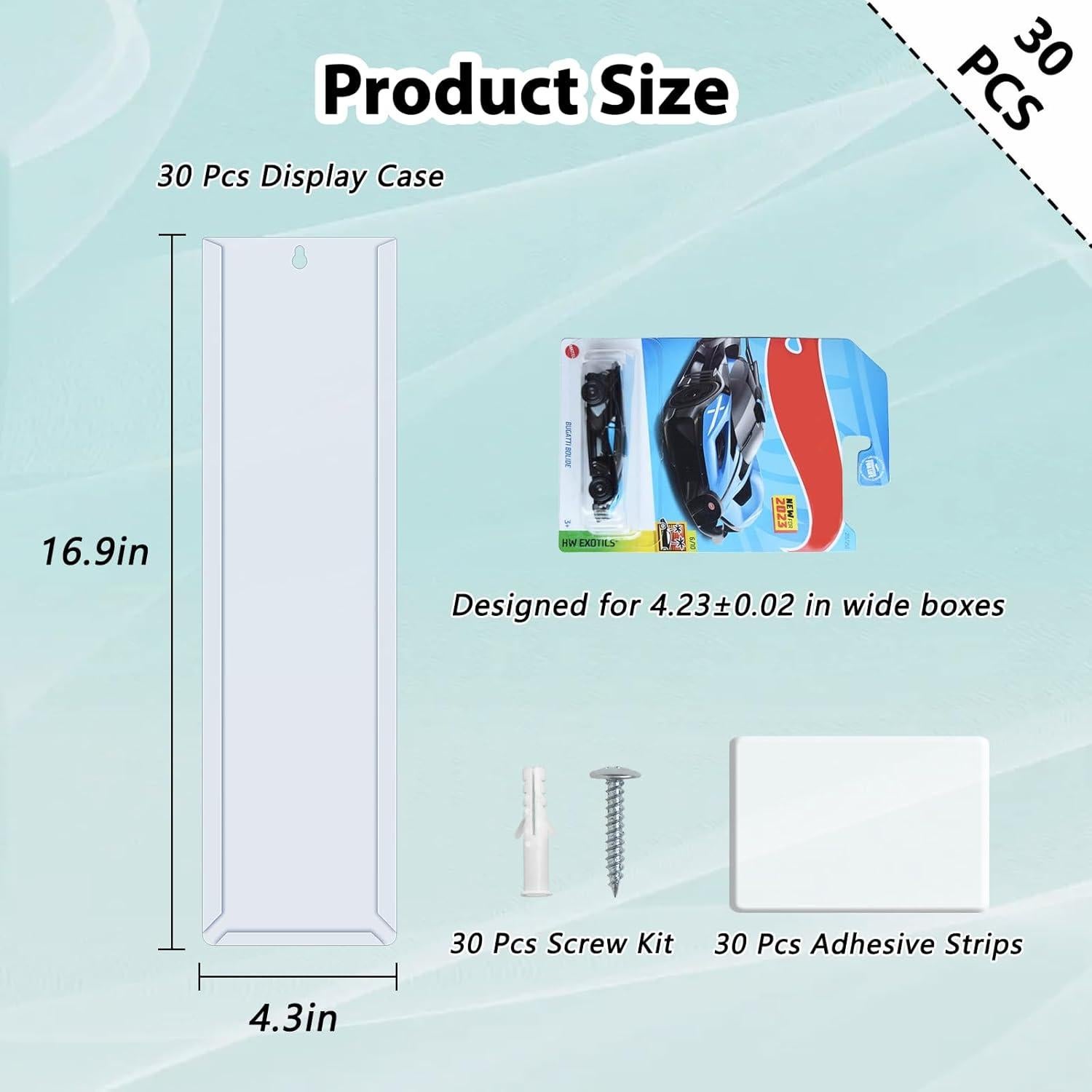 Estuche de Exhibición Montado en Pared 30 Pcs Ngdiluxury para Hot Wheels