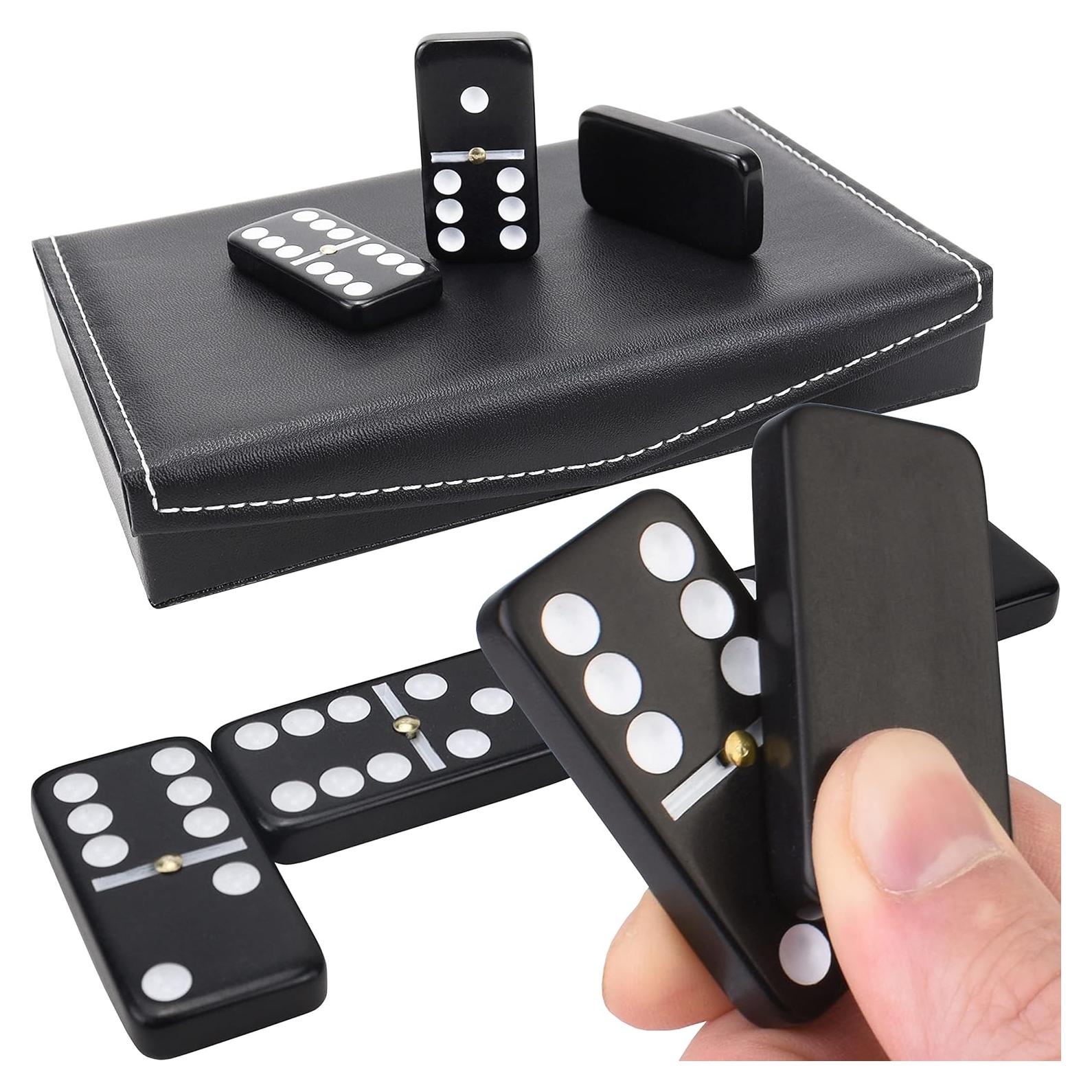 Juego de Dominó Doble Seis Queensell con Estuche de Cuero