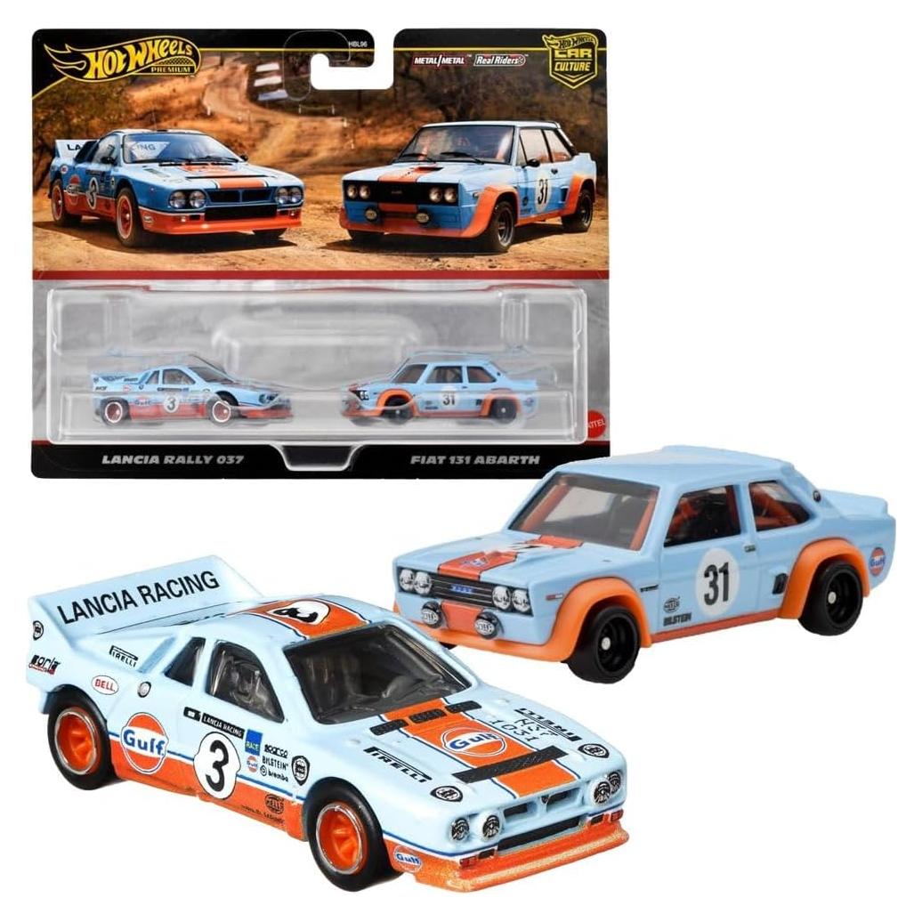 Hot Wheels Premium 2 Pack Lancia Rally 037 / Fiat 131 Abarth Miniaturas 1:64