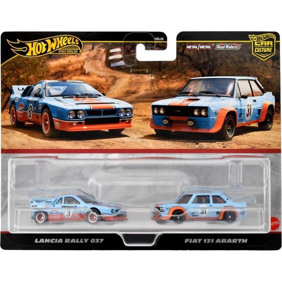 Hot Wheels Premium 2 Pack Lancia Rally 037 / Fiat 131 Abarth Miniaturas 1:64