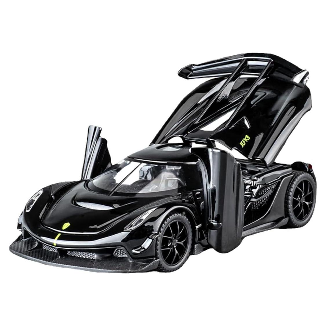 Coche de Juguete Jesko Negro Aleación 1:32 con Sonido y Luz