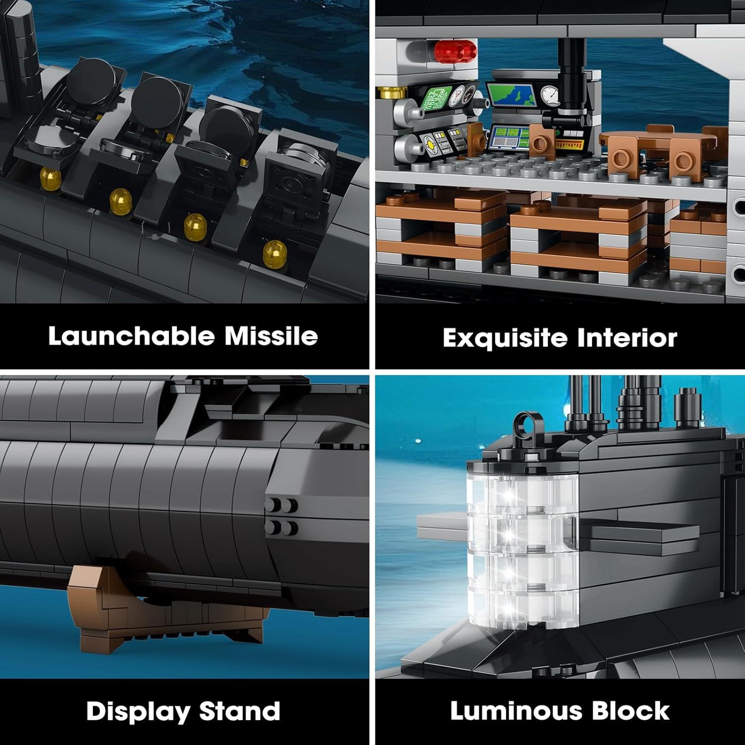 Kit de Construcción Submarino Nuclear Reobrix 1498 Piezas