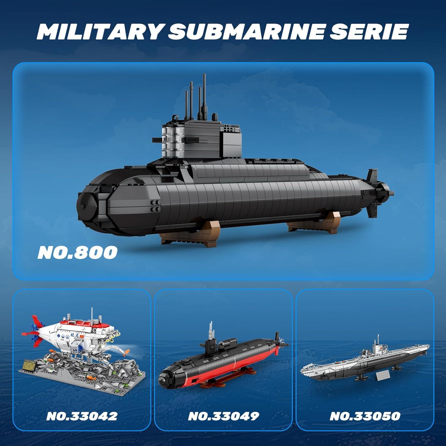 Kit de Construcción Submarino Nuclear Reobrix 1498 Piezas