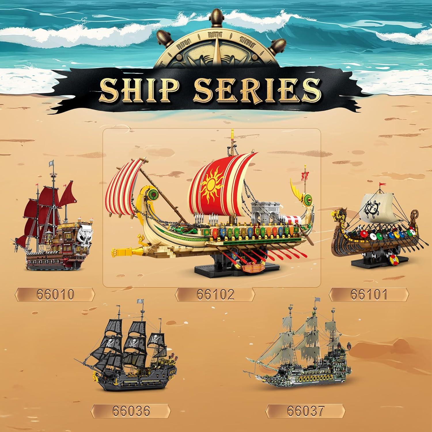 Conjunto de Construcción Barco Pirata Reobrix 66102 2982 Piezas